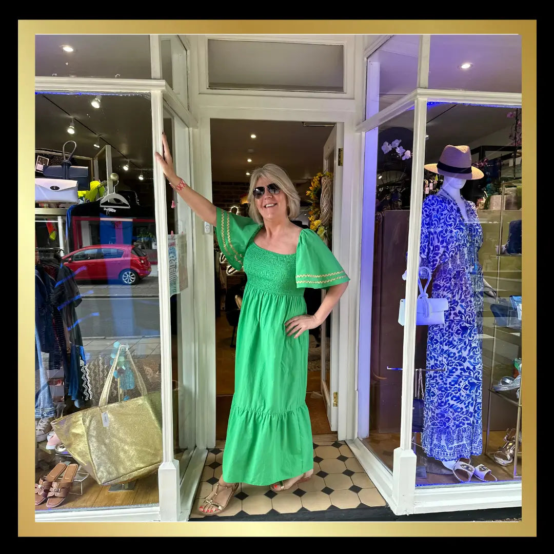 Shirred Bodice Cotton Dress The Style Closet