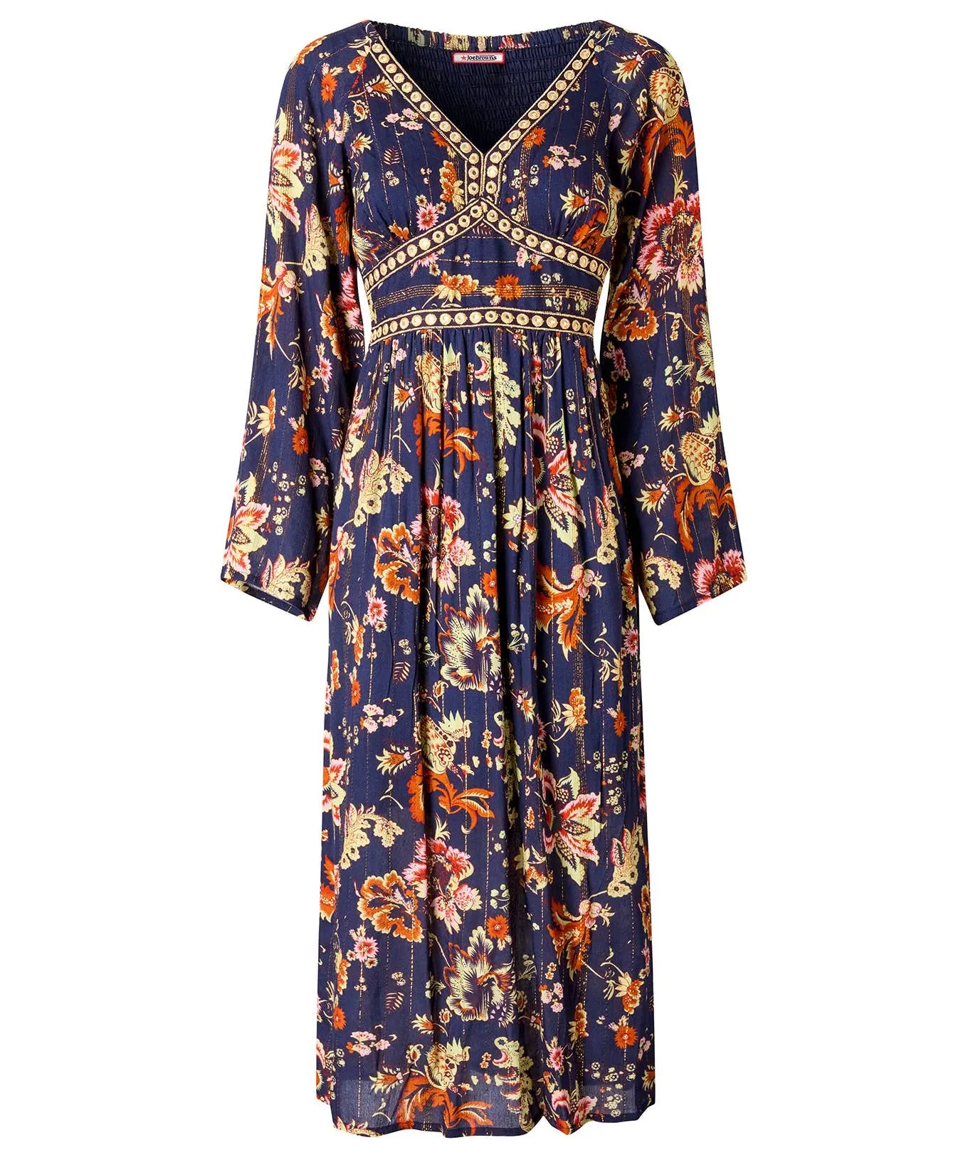 Isobella Mirror Trim Dress: Navy The Style Closet