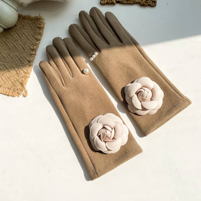 Large camellia flower gloves The Style Closet