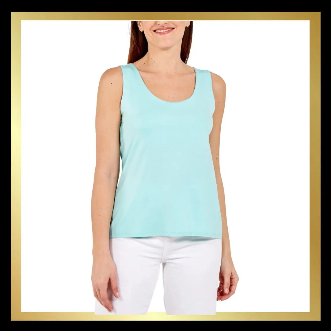Scoop Neck Double lined Vest Tops The Style Closet