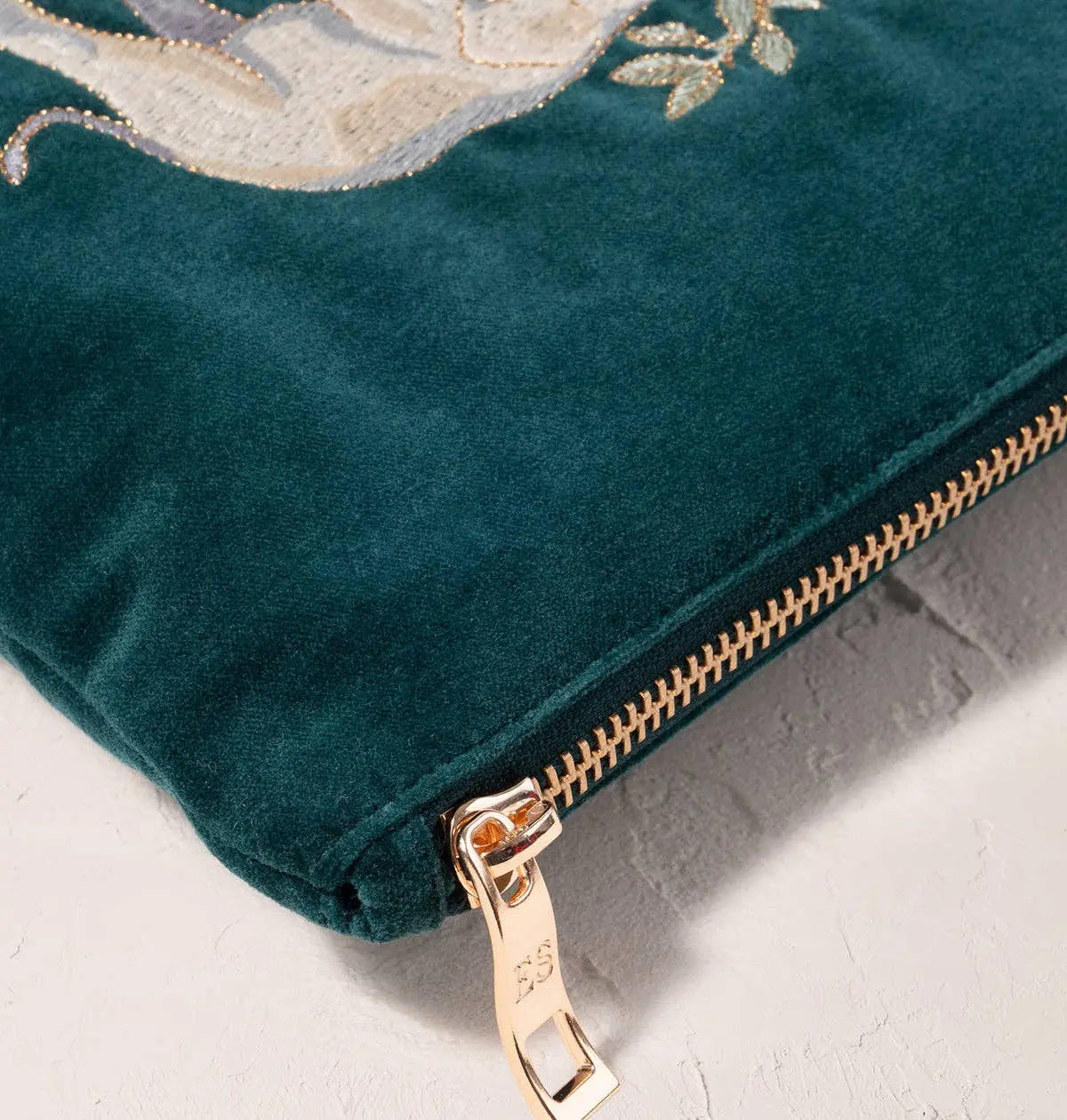 Elephant Herd Mini Pouch: Emerald / Velvet Elizabeth Scarlett Ltd