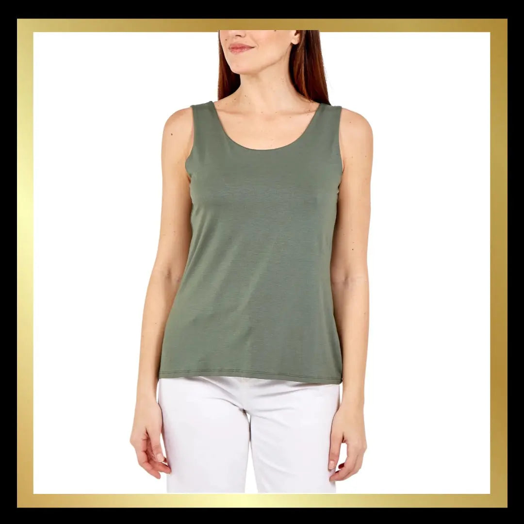 Scoop Neck Double lined Vest Tops The Style Closet