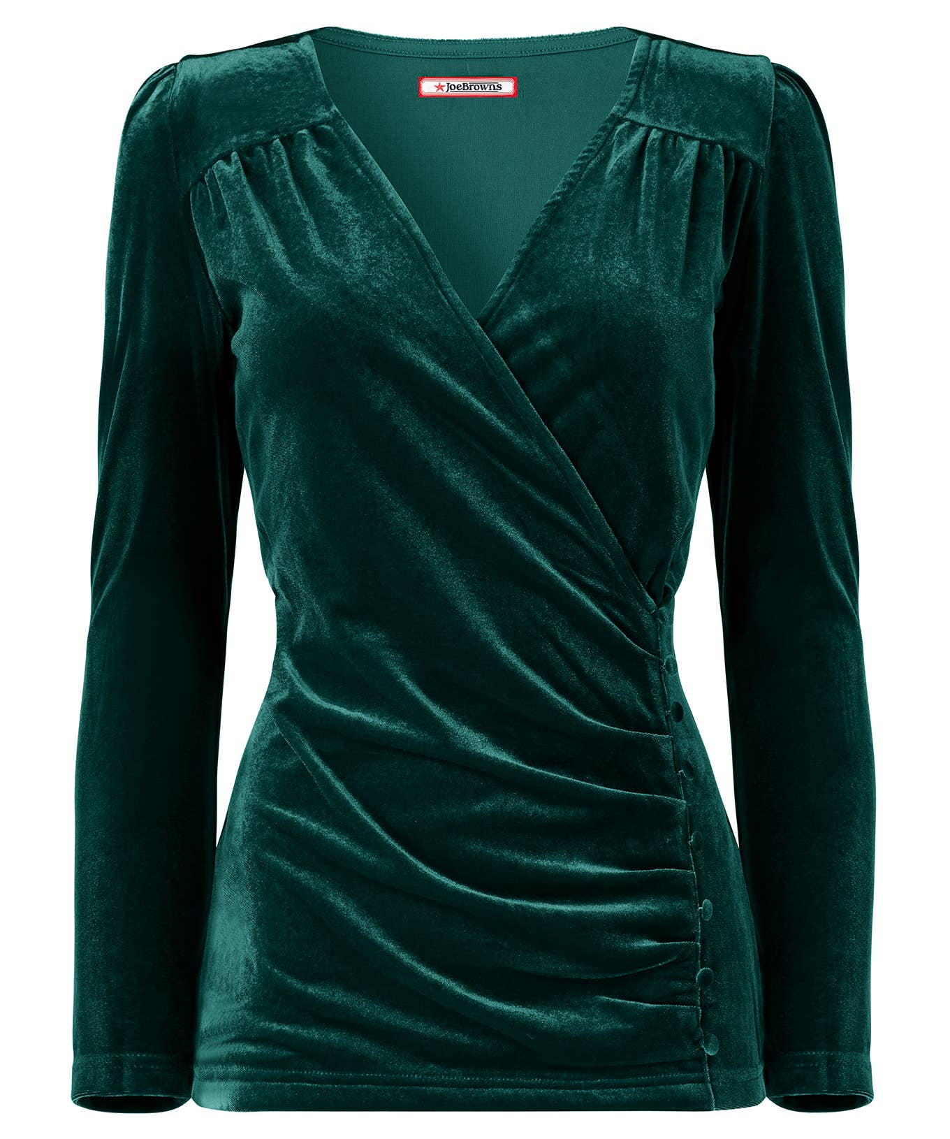 Velour Wrap Top: Green