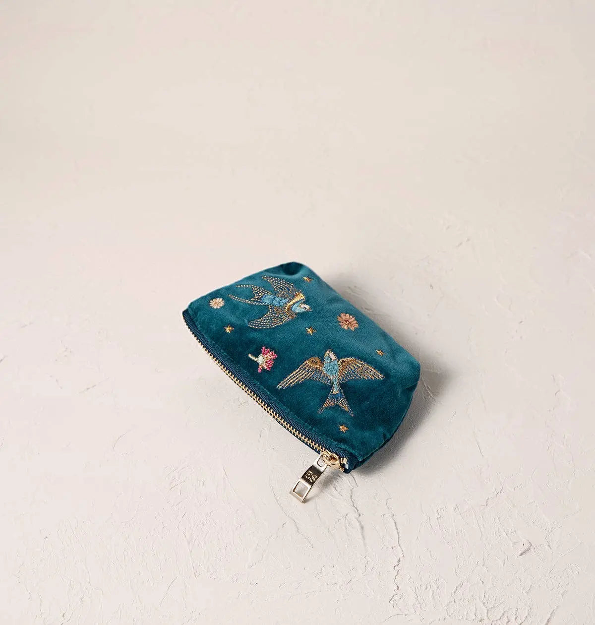 Swallows Coin Purse: Rich Blue / Velvet The Style Closet