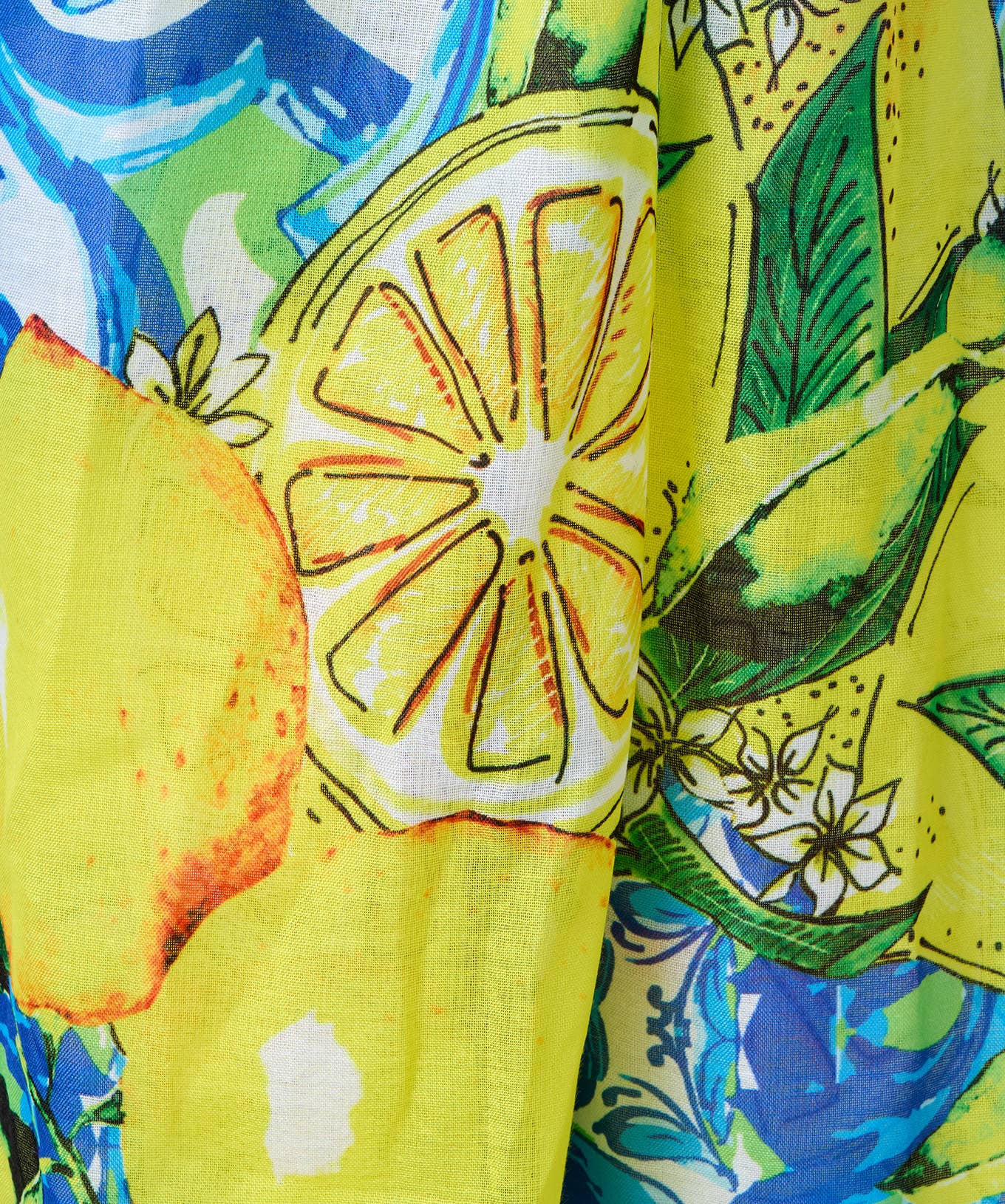 Sicilian Summer Scarf: Blue/Yellow / One Size