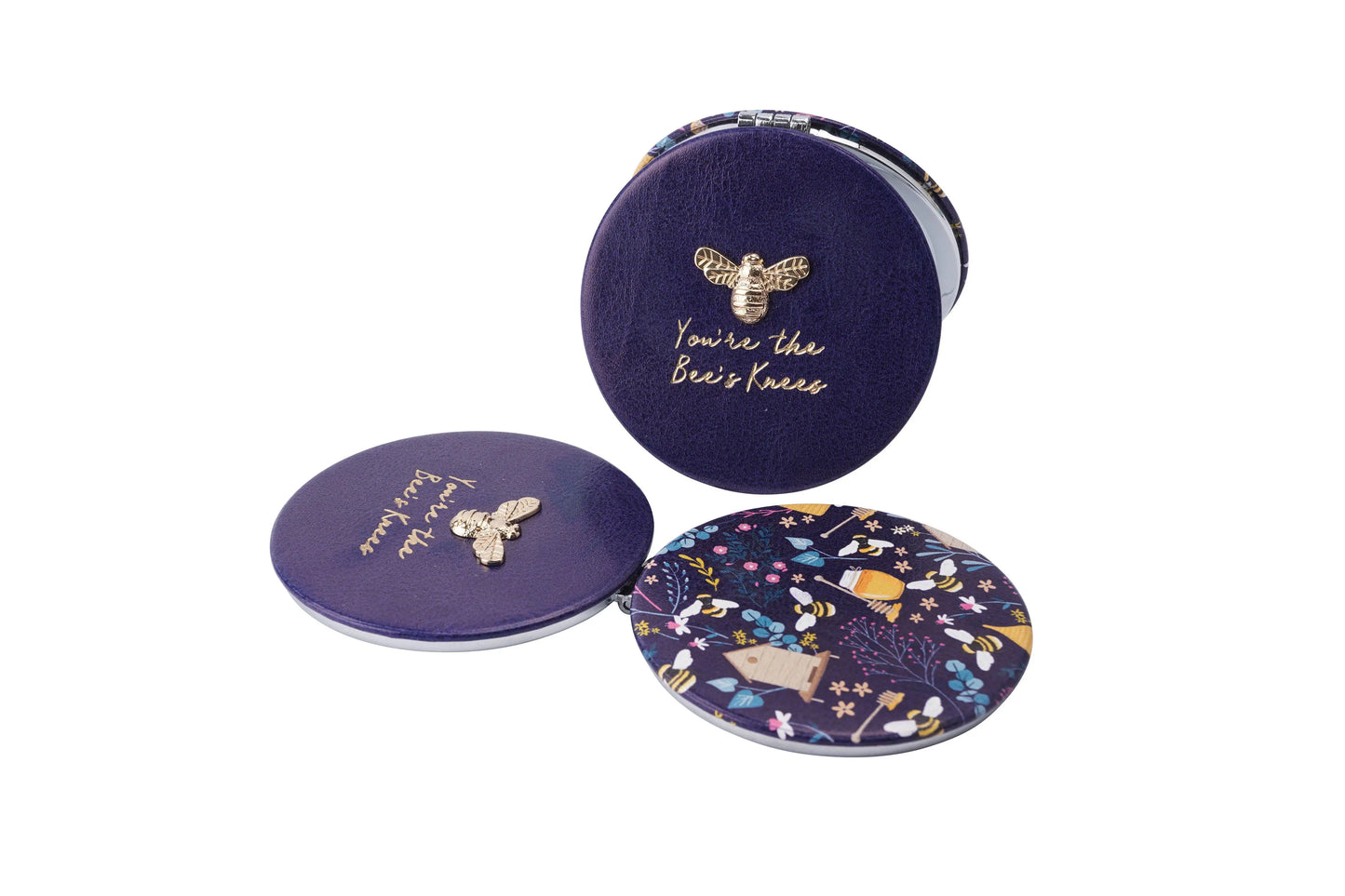 The Beekeeper 'Bee's Knees' Purple Compact Mirror The Style Closet