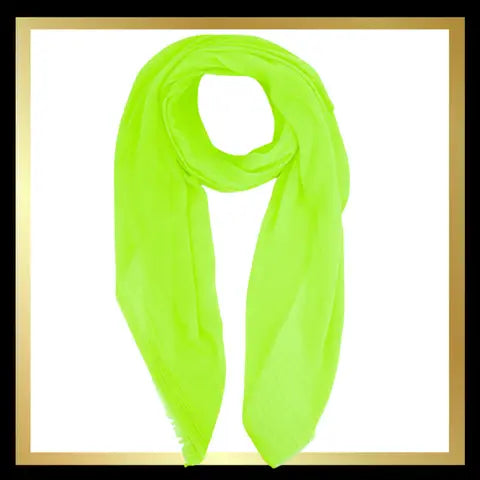 Plain Solid Colour Lightweight Scarf in Neon Yellow: One-size The Style Closet
