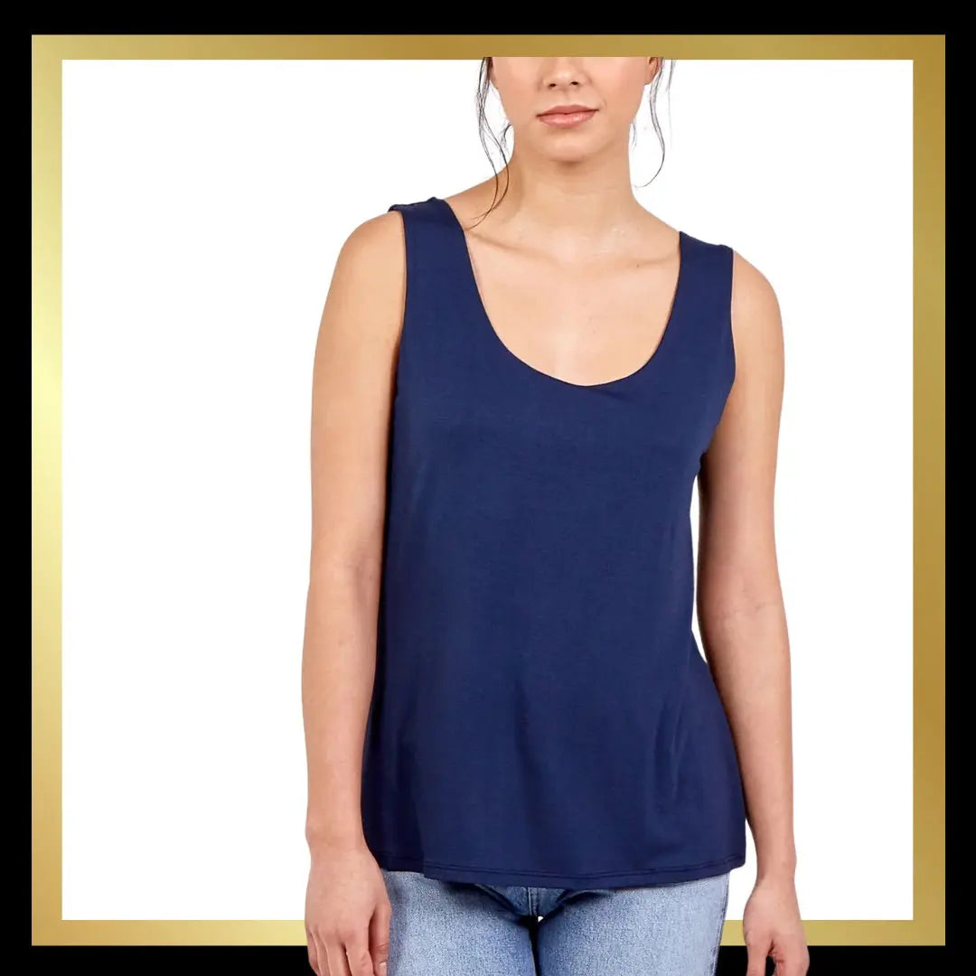 Scoop Neck Double lined Vest Tops The Style Closet