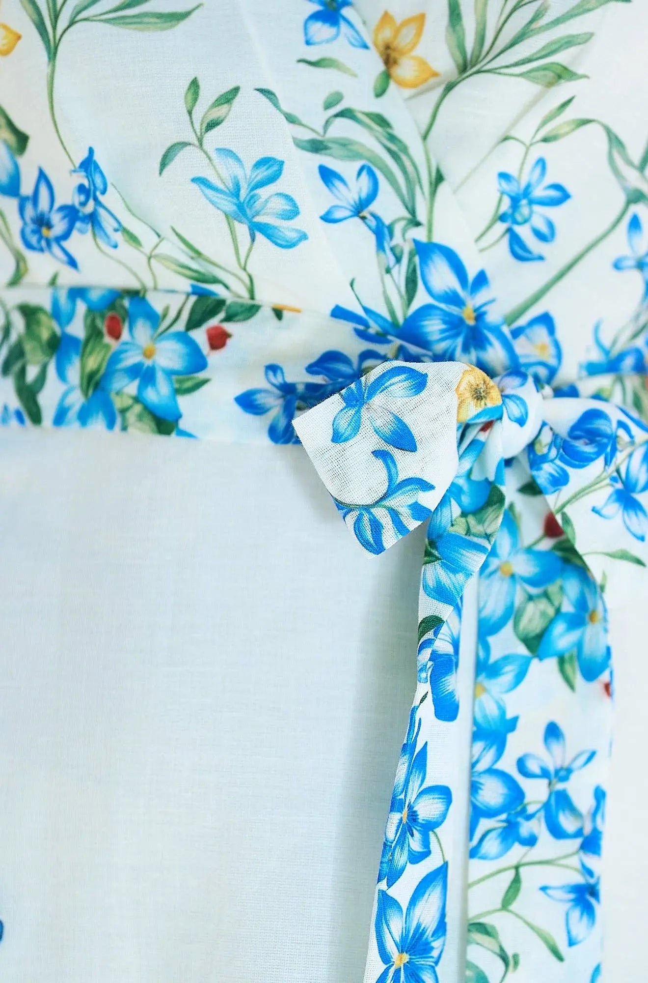 Yumi Ivory Butterfly Print Midi Wrap Dress: Ivory / 10 Yumi