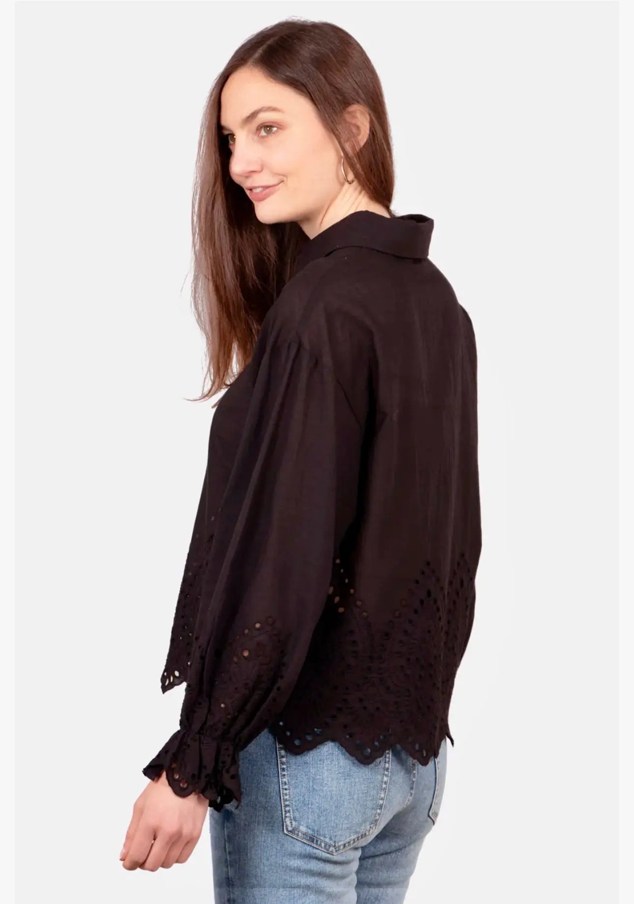 Broderie Anglaise Long Sleeve Shirt The Style Closet