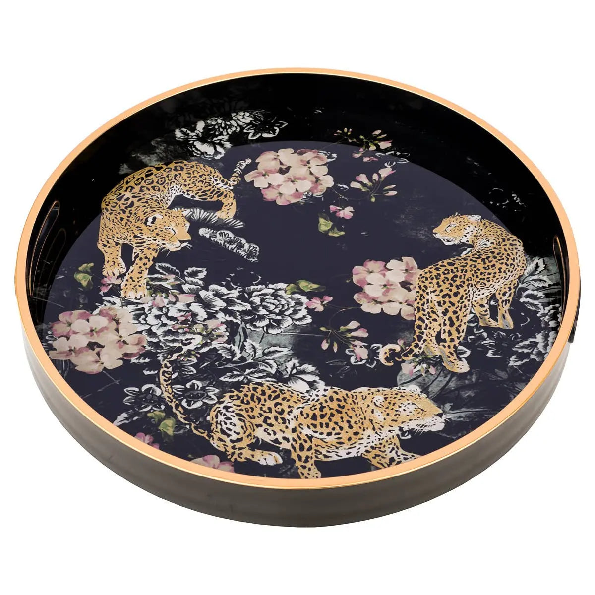 36cm Circular Tray With Leopard Design The Style Closet