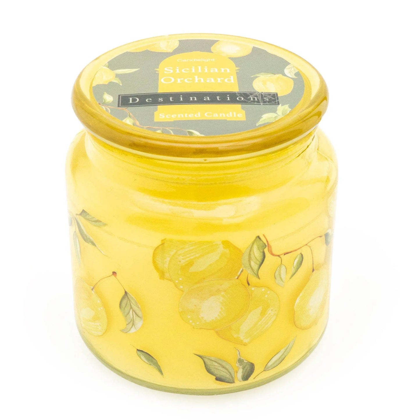 Sicilian Orchard Lidded Candle Jar with Lemon Grove Scent The Style Closet