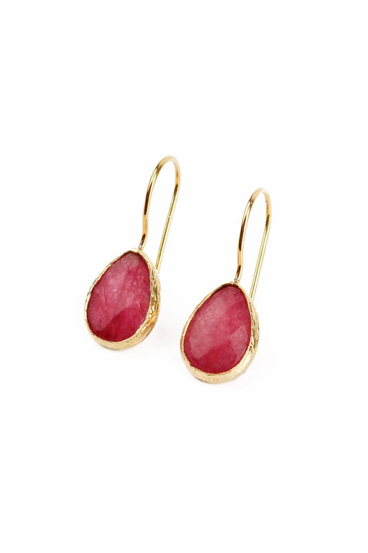 TEAR DROP PINK STONE EARRINGS My Doris