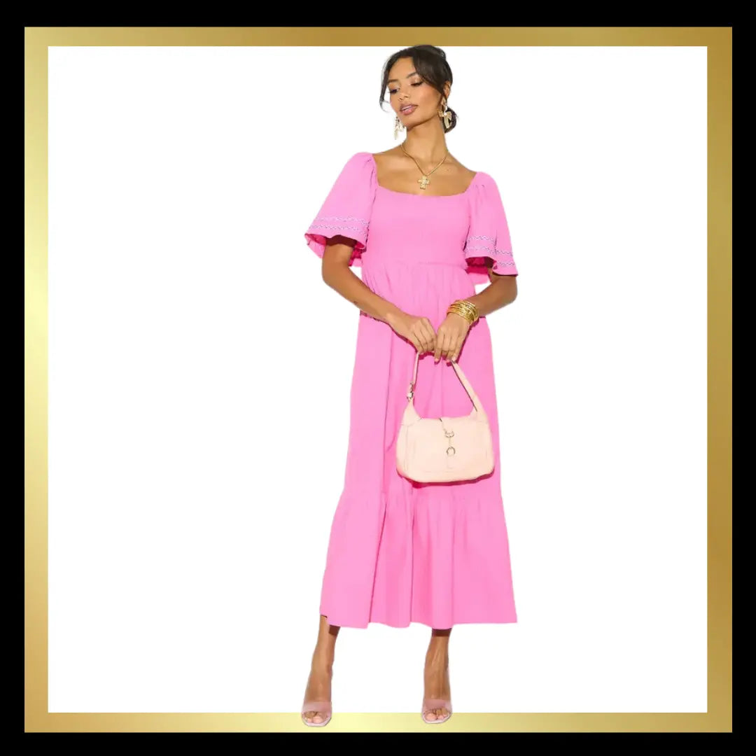 Shirred Bodice Cotton Dress The Style Closet