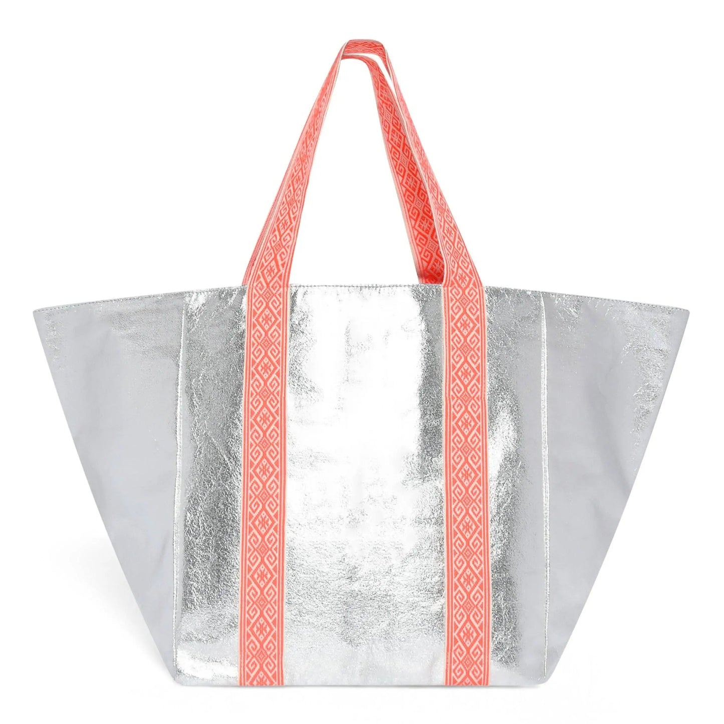 SHEENY SILVER BEACH BAG The Style Closet