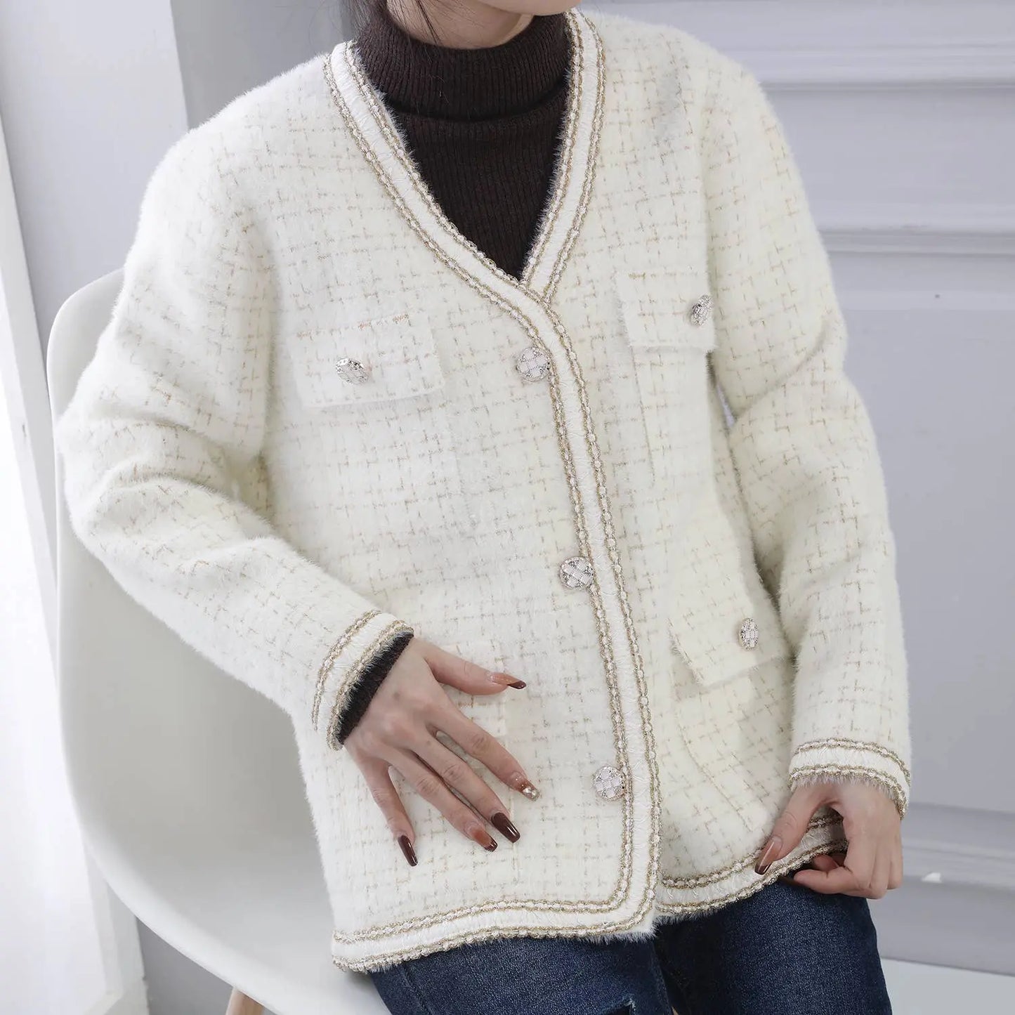 Tweed soft cardigan The Style Closet