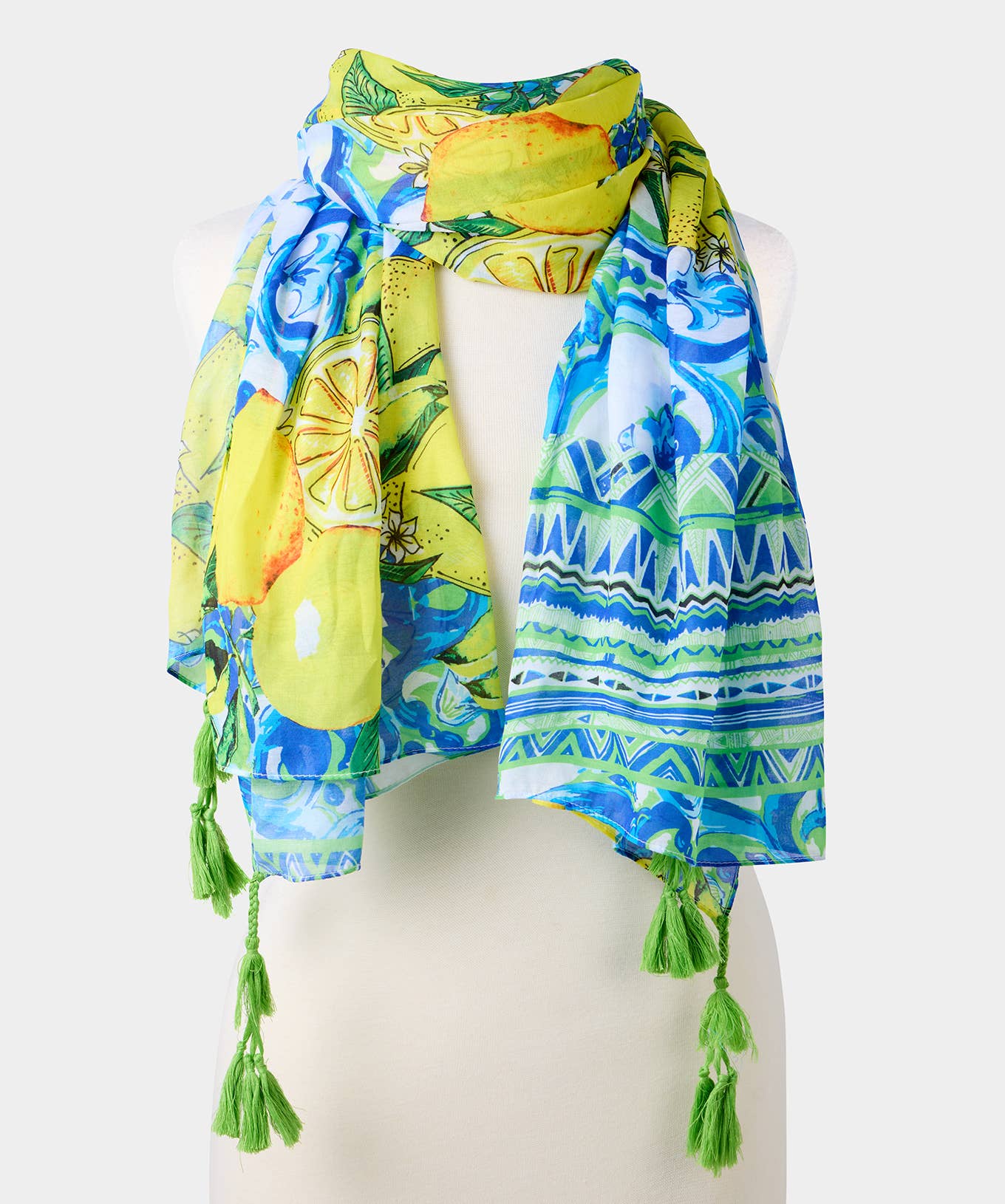 Sicilian Summer Scarf: Blue/Yellow / One Size