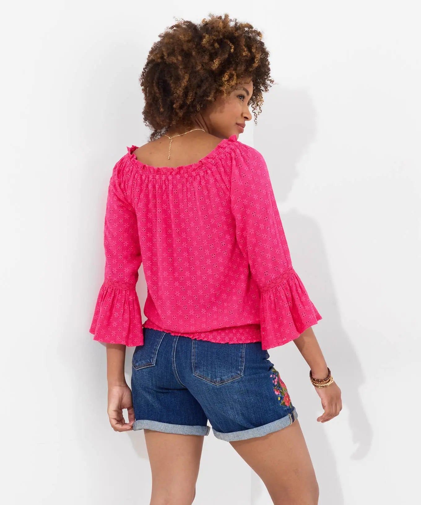 Prettiest Broderie Top: Pink / 18 Joe Browns