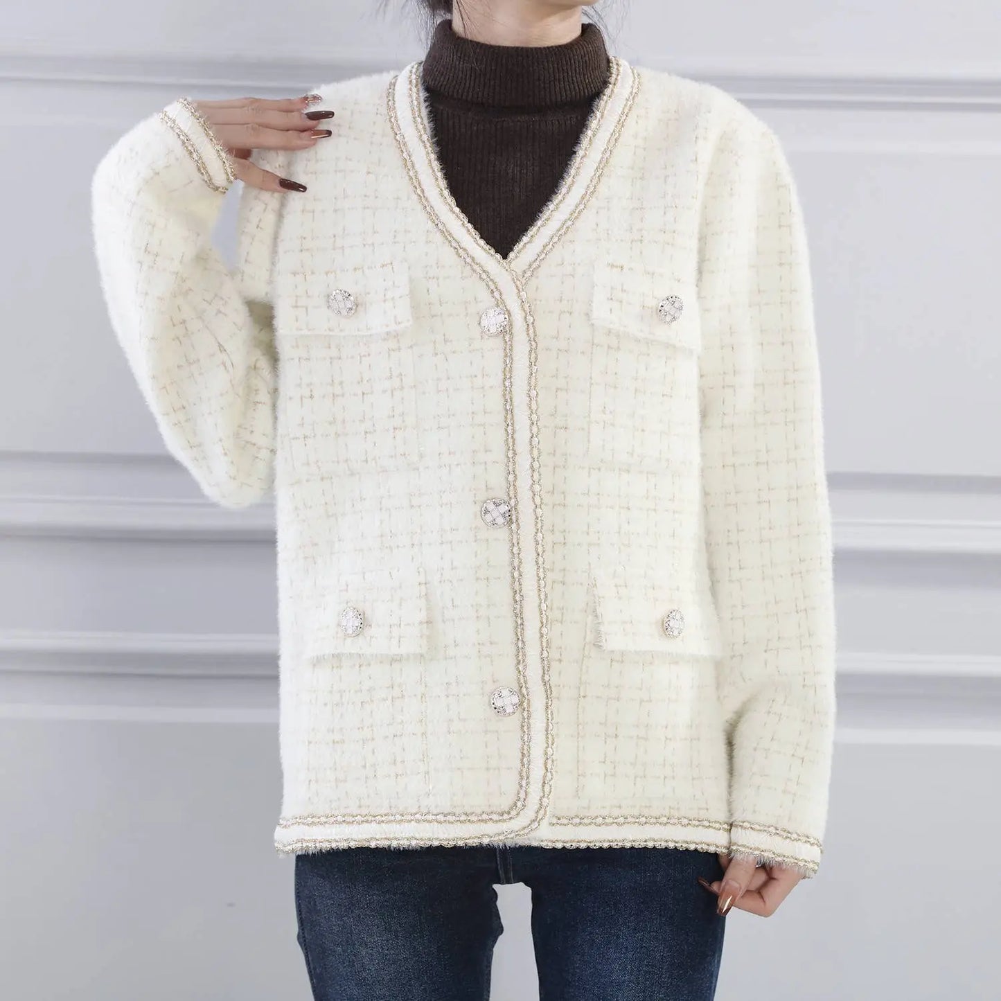 Tweed soft cardigan The Style Closet