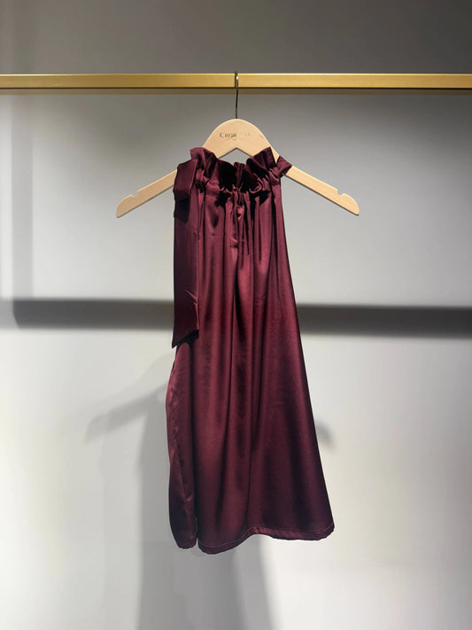 Satin Elisabeth top with bow at the collar - Lots of colours available / One size The Style Closet
