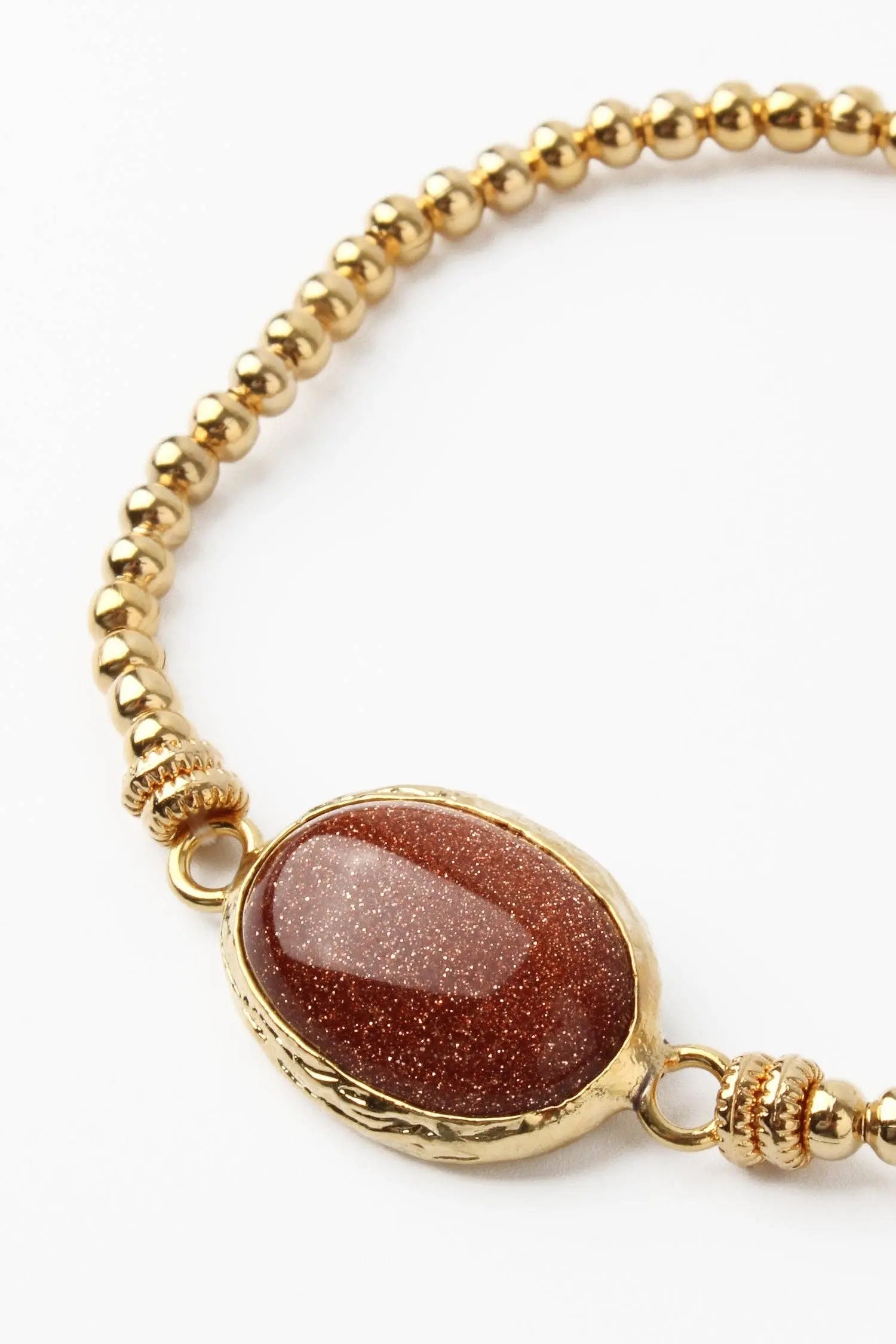SPARKLE BROWN GEMSTONE GOLD BRACELET My Doris