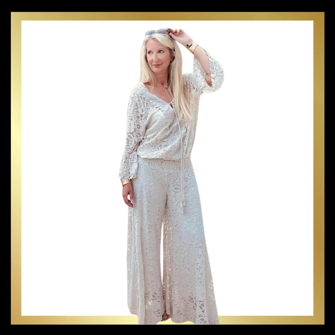Lace Trouser Suit The Style Closet