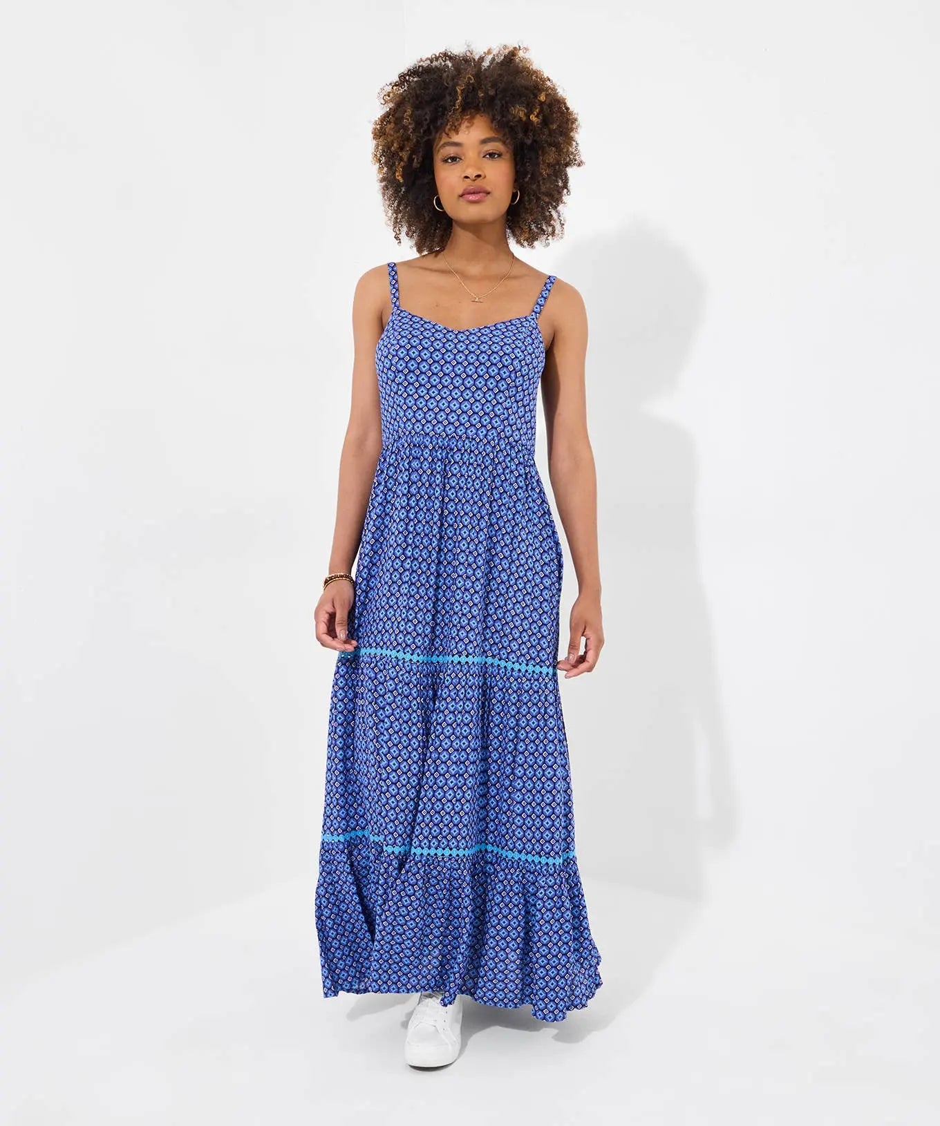 Gina Printed Maxi Dress: Blue The Style Closet