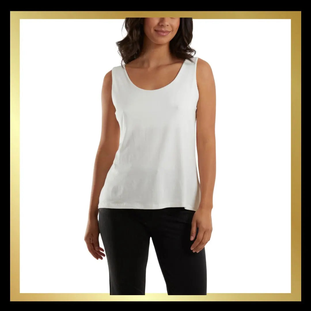 Scoop Neck Double lined Vest Tops The Style Closet