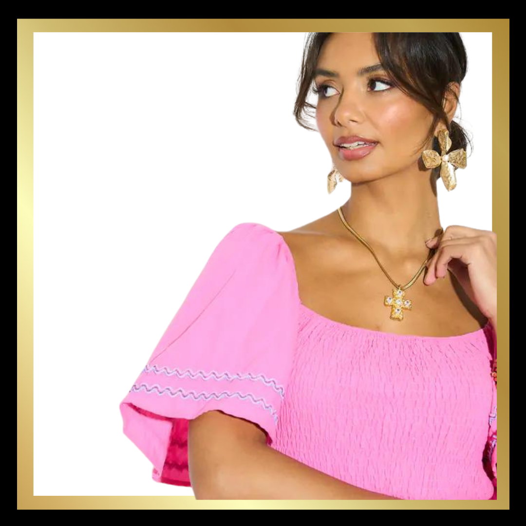 Shirred Bodice Cotton Dress The Style Closet