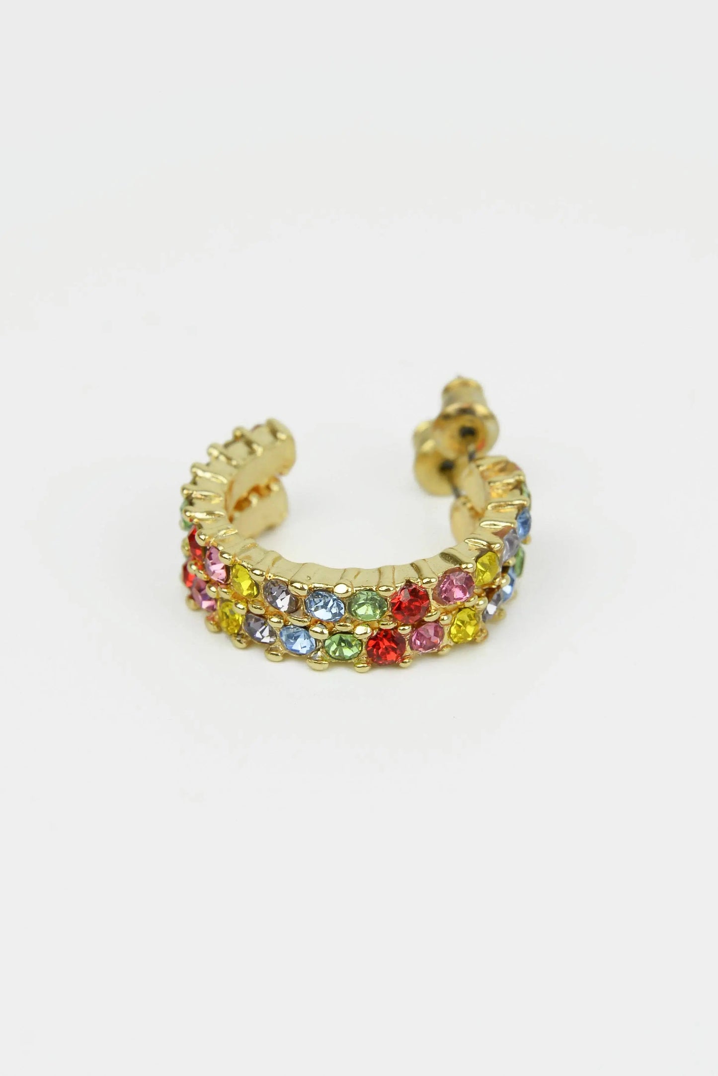RAINBOW FACET GOLD HOOPS My Doris