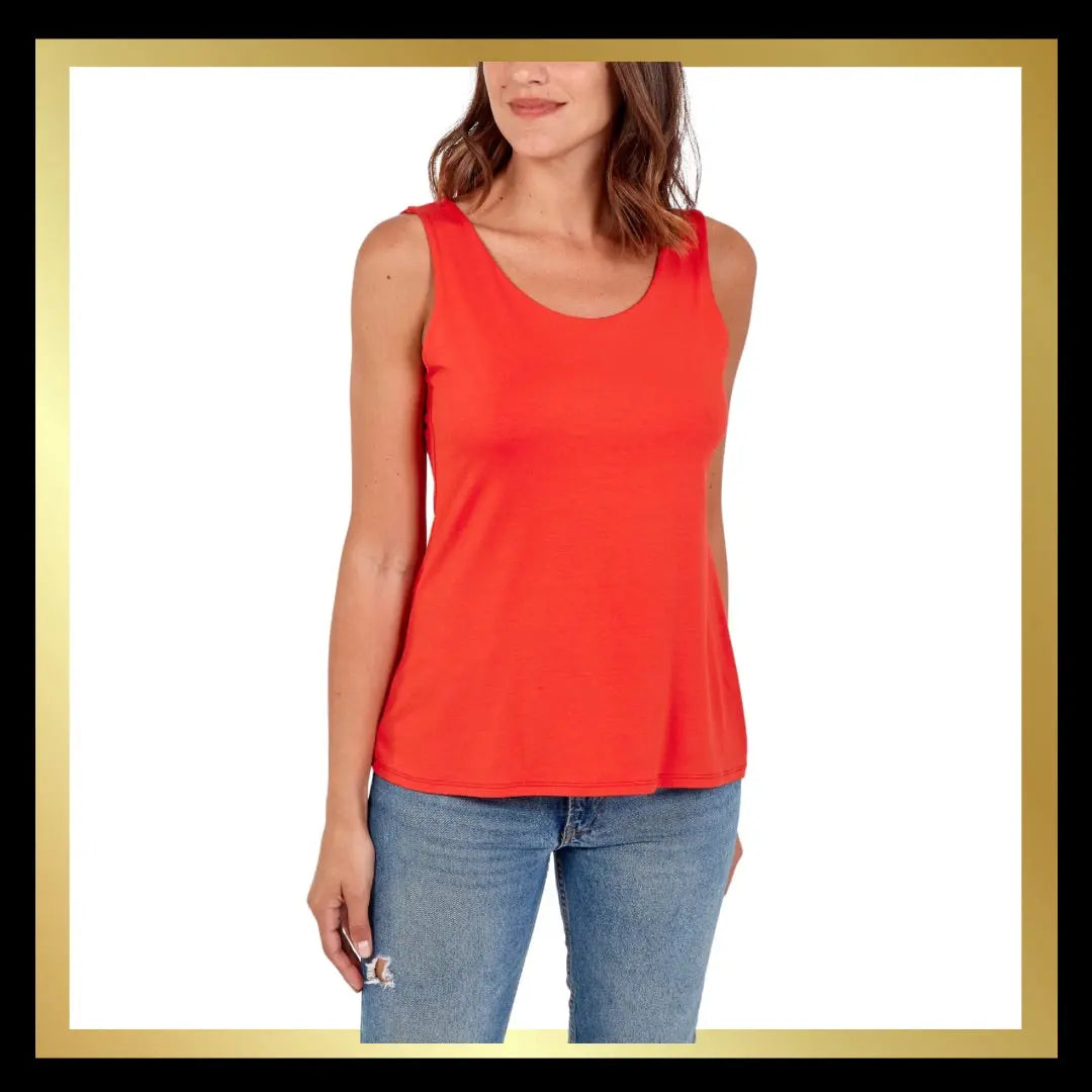 Scoop Neck Double lined Vest Tops The Style Closet