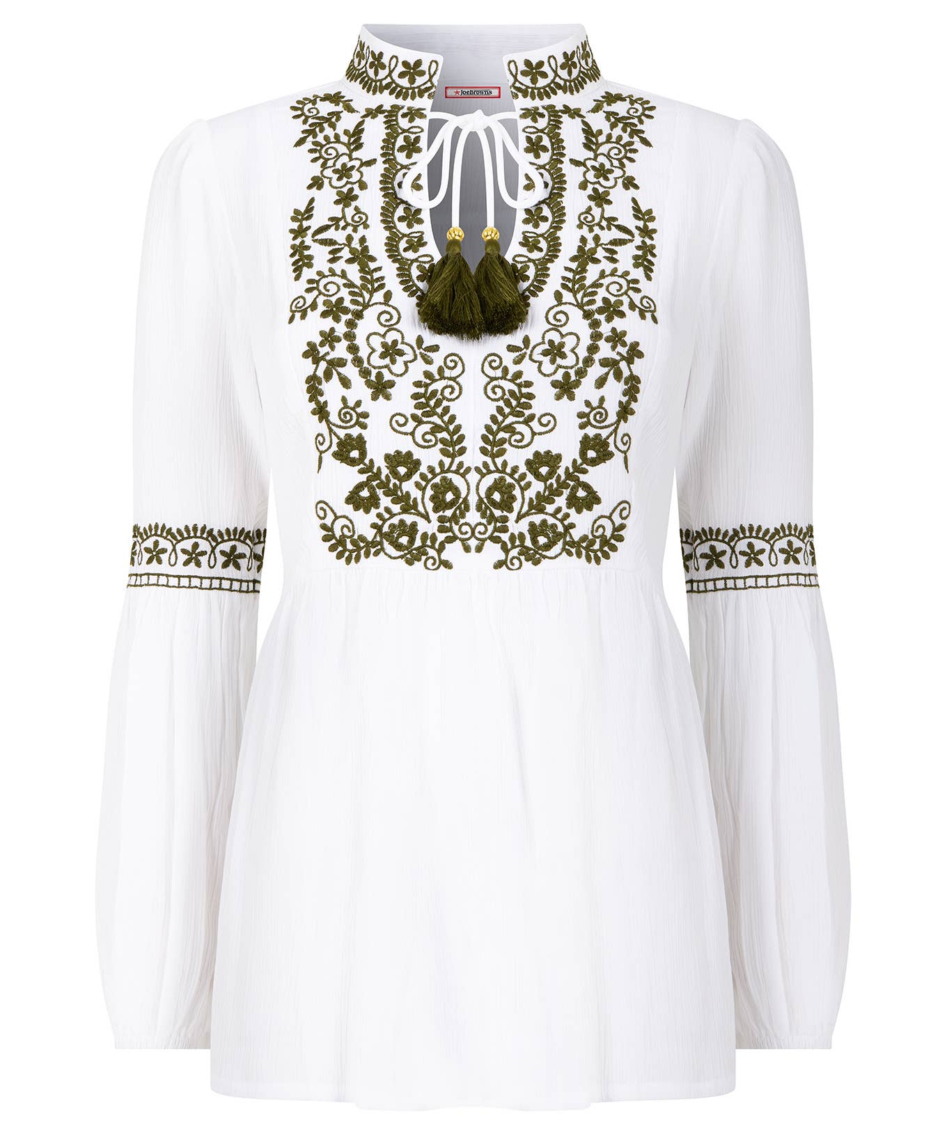 Essential Embroidered Summer Tunic: White