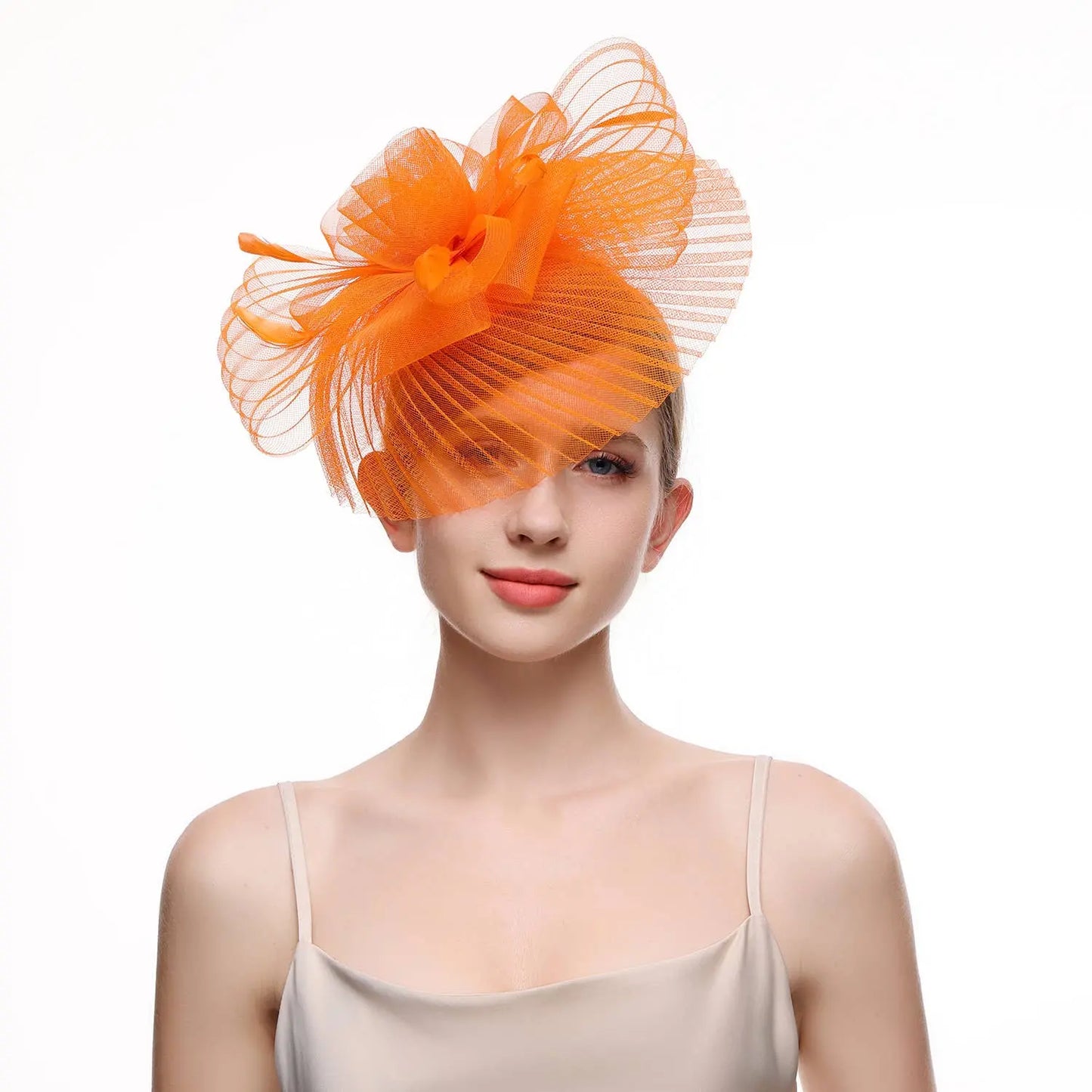 Beautiful Net and Feather Fascinator The Style Closet