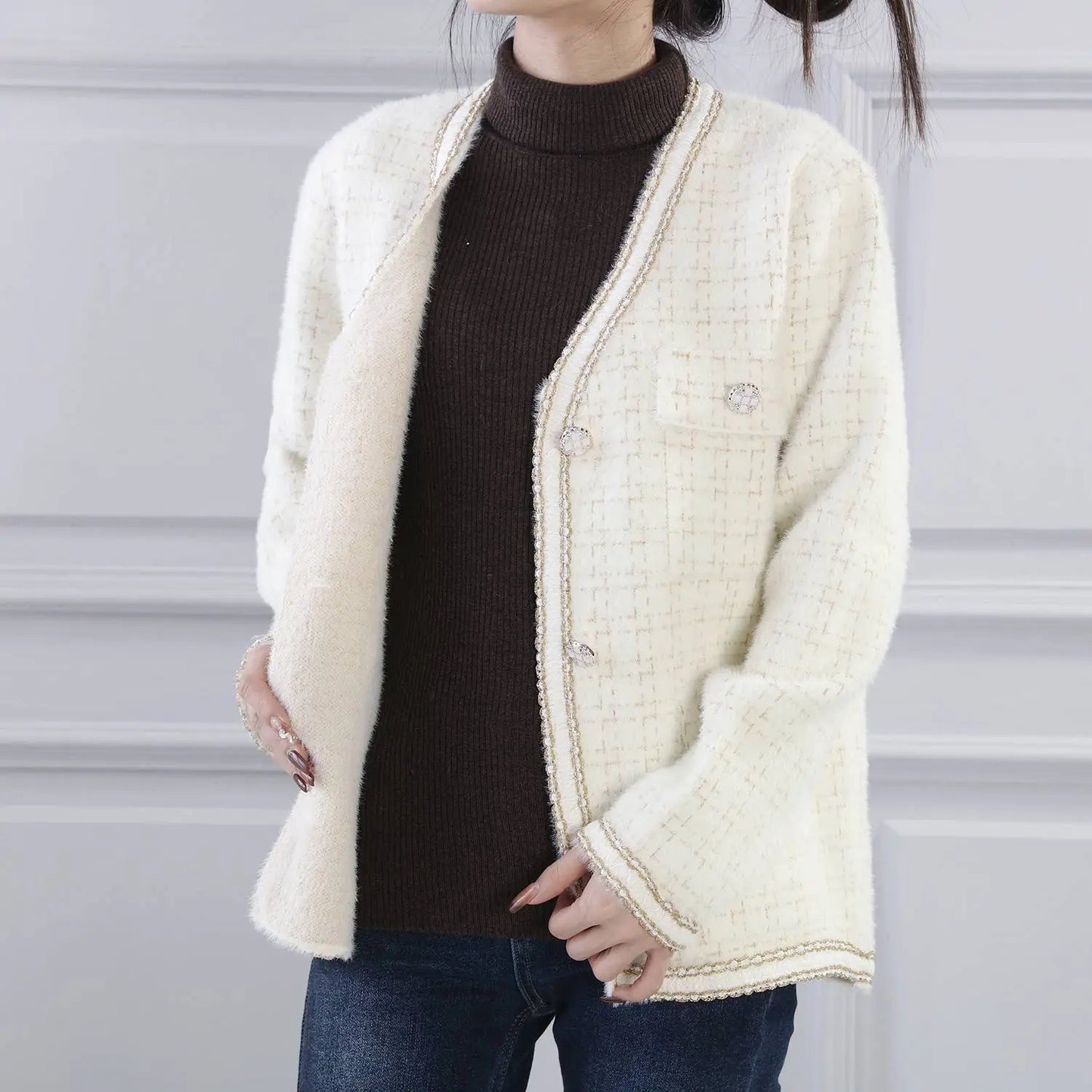 Tweed soft cardigan The Style Closet