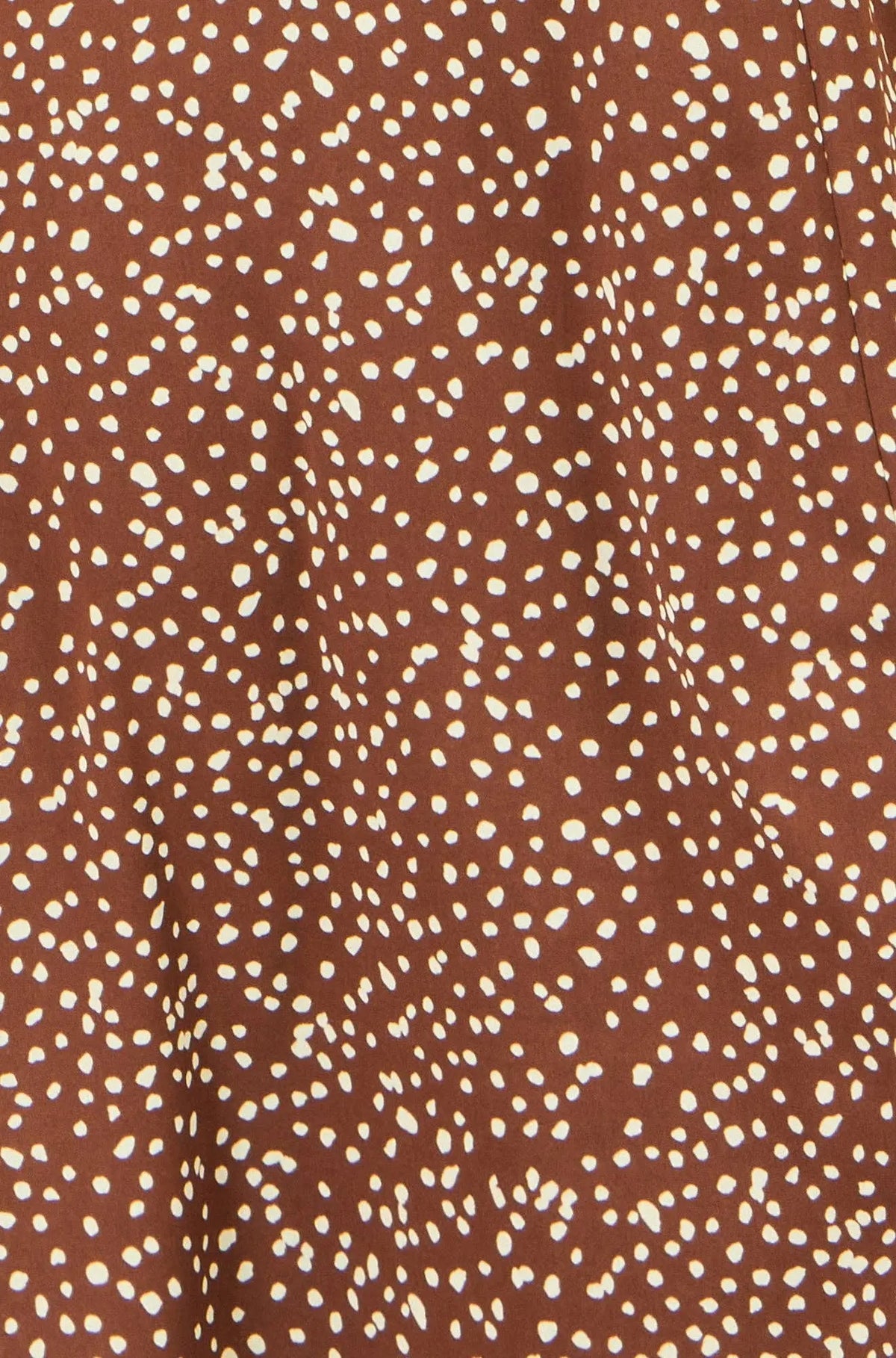 Brown Spot Midi Dress With Split Hemline: Brown / 10 Yumi