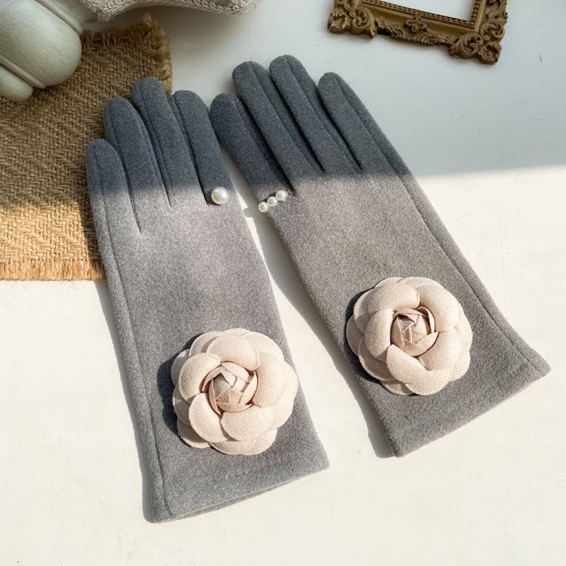 Large camellia flower gloves The Style Closet