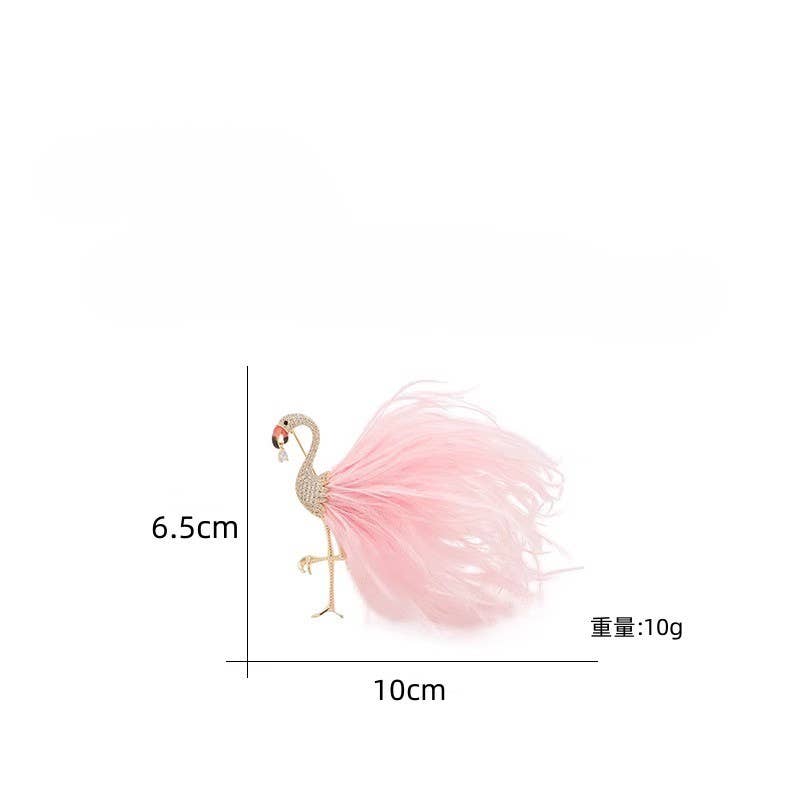 Flamingo Feathers Brooch 1572: Black PEACH ACCESSORIES