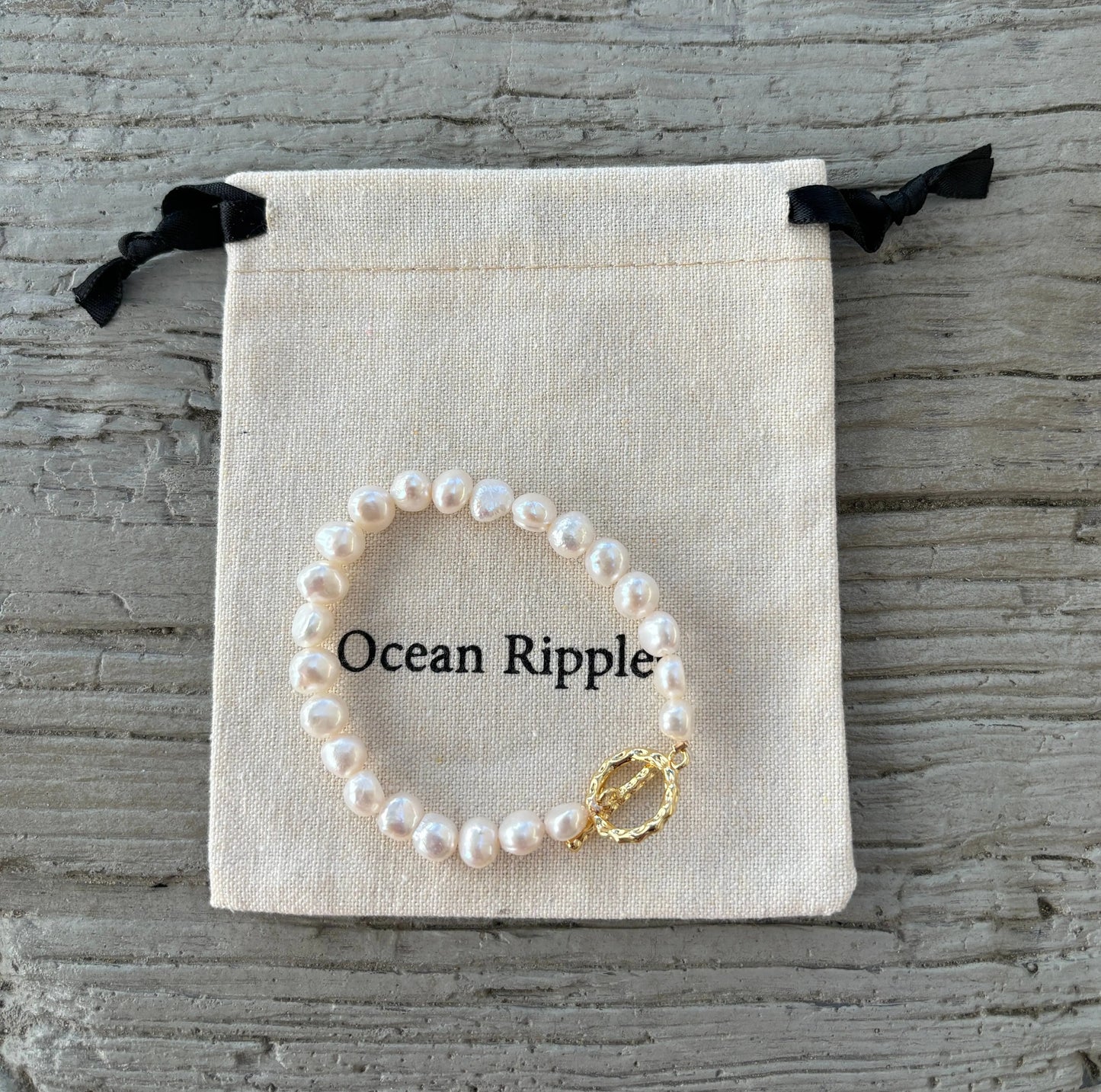 14ct Gold Plated Fresh Water Pearl T Bar Bracelet The Style Closet