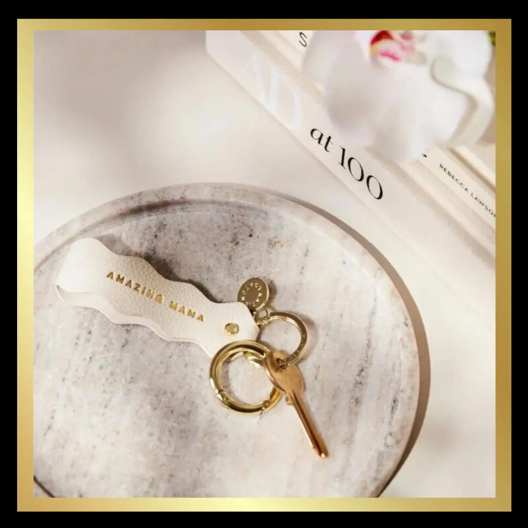 'Amazing Mama' Sentiment Wave Keyring in Light Taupe by Katie Loxton Katie Loxton