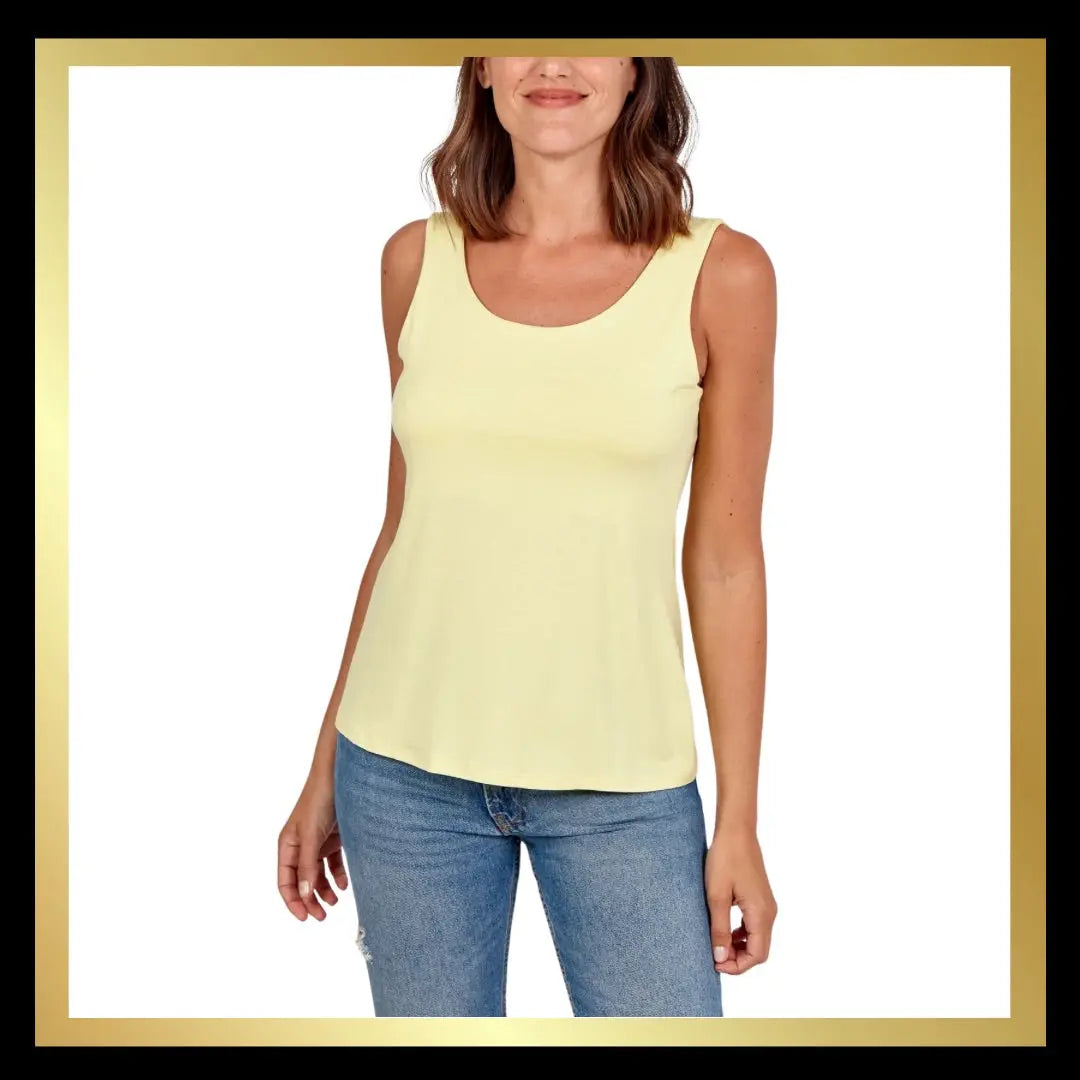 Scoop Neck Double lined Vest Tops The Style Closet