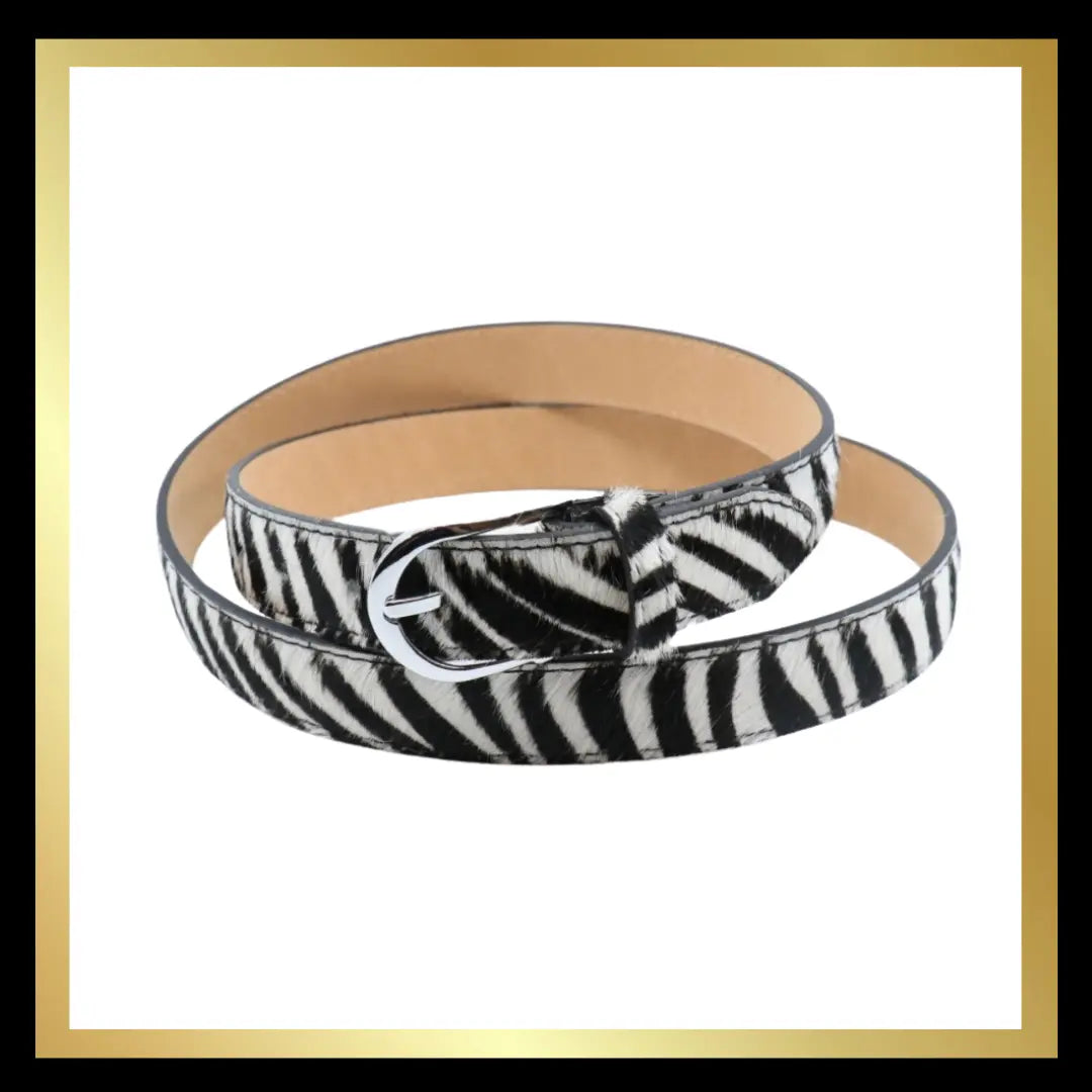 Leopard Print Pony Skin Leather Belt The Style Closet