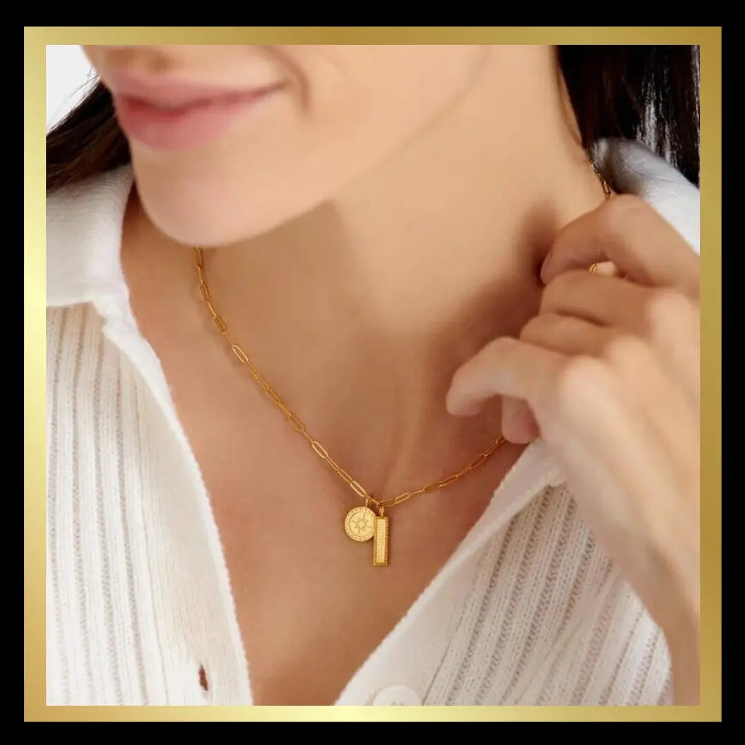 'Collect Adventures' Waterproof Gold Charm Necklace by Katie Loxton The Style Closet
