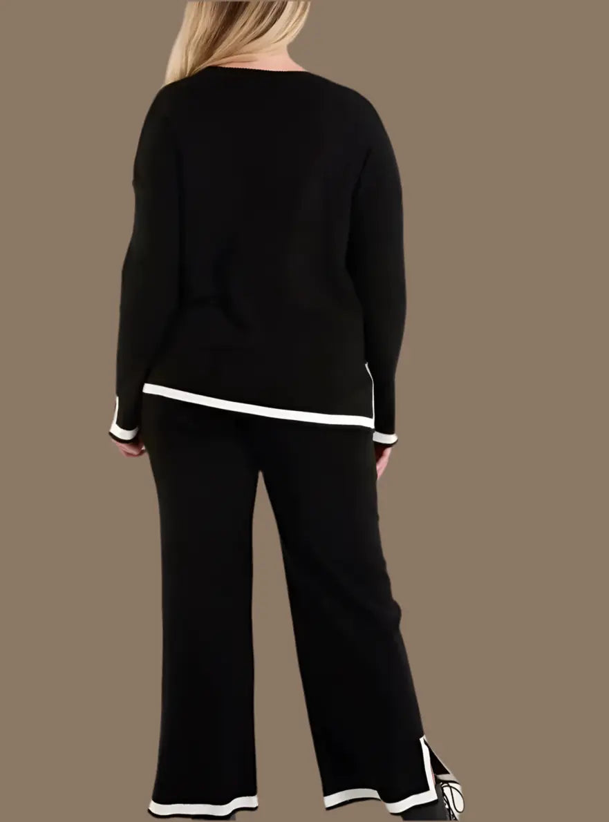 Contrast Edge Knit Co-Ord Set The Style Closet