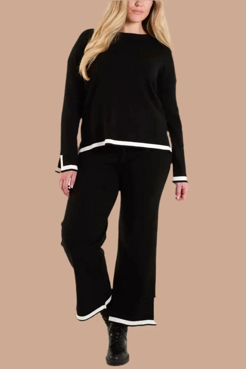 Contrast Edge Knit Co-Ord Set The Style Closet