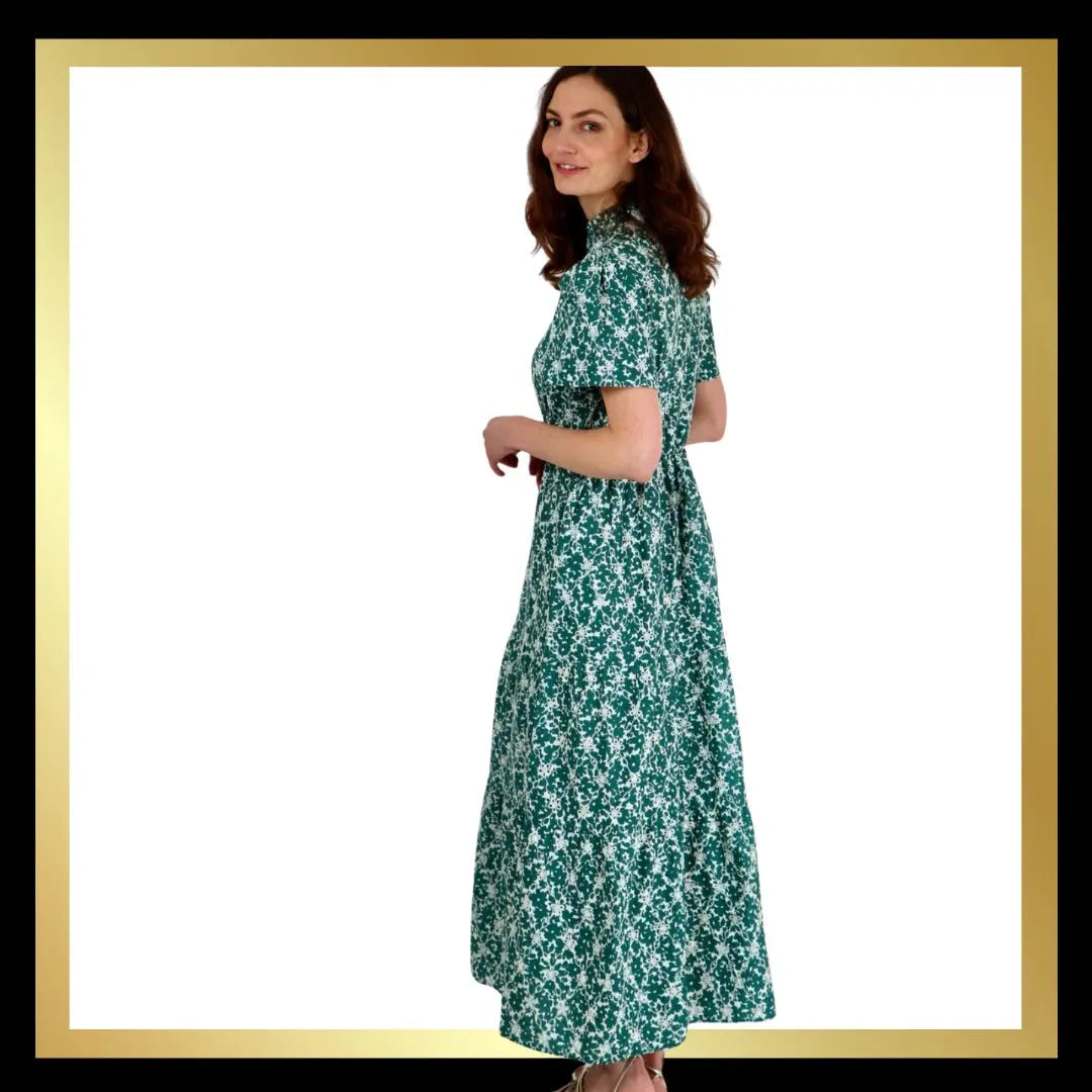 Broderie Anglaise Cotton Dress with Pockets - The Style Closet