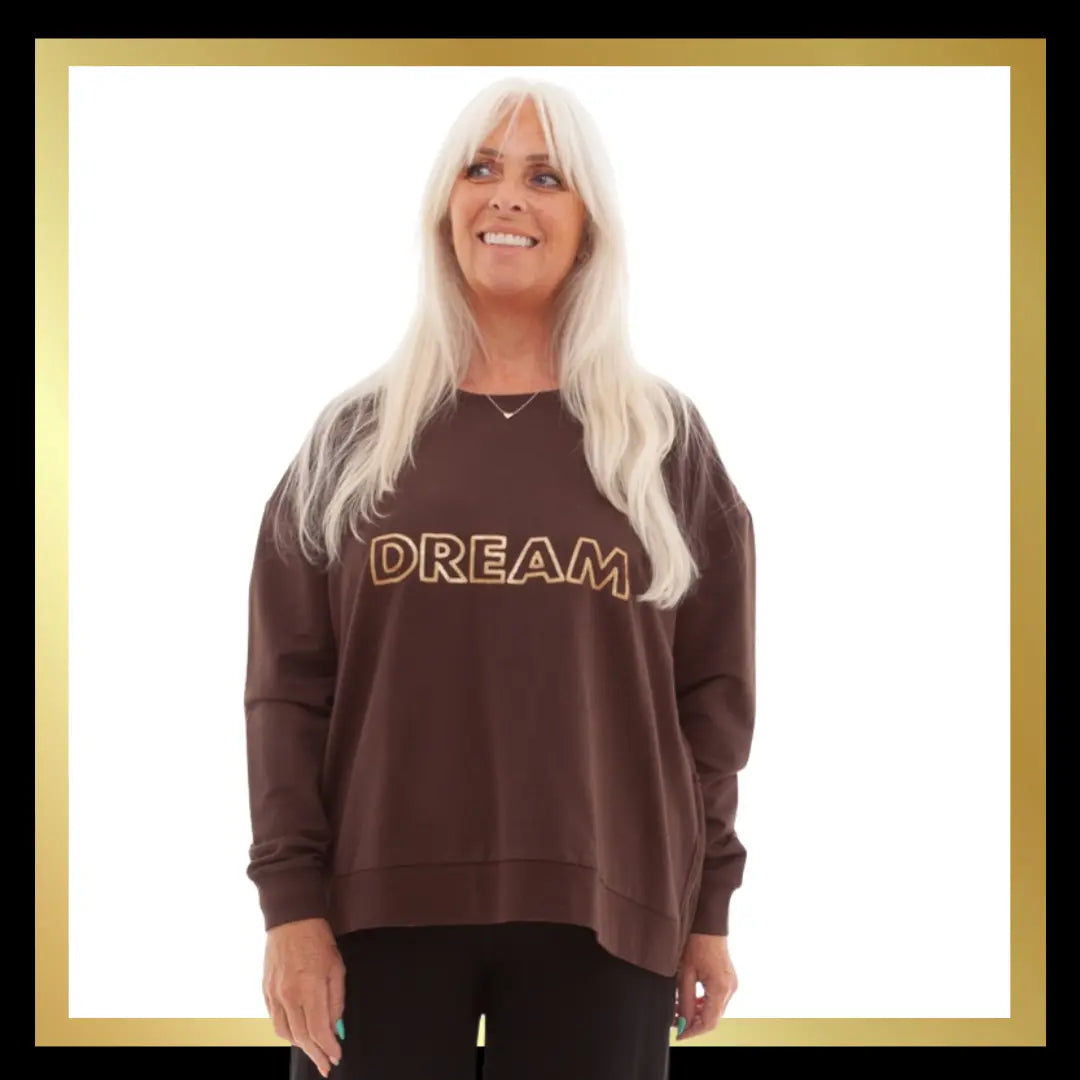 DREAM Sequin Zip Sided Sweatshirt The Style Closet