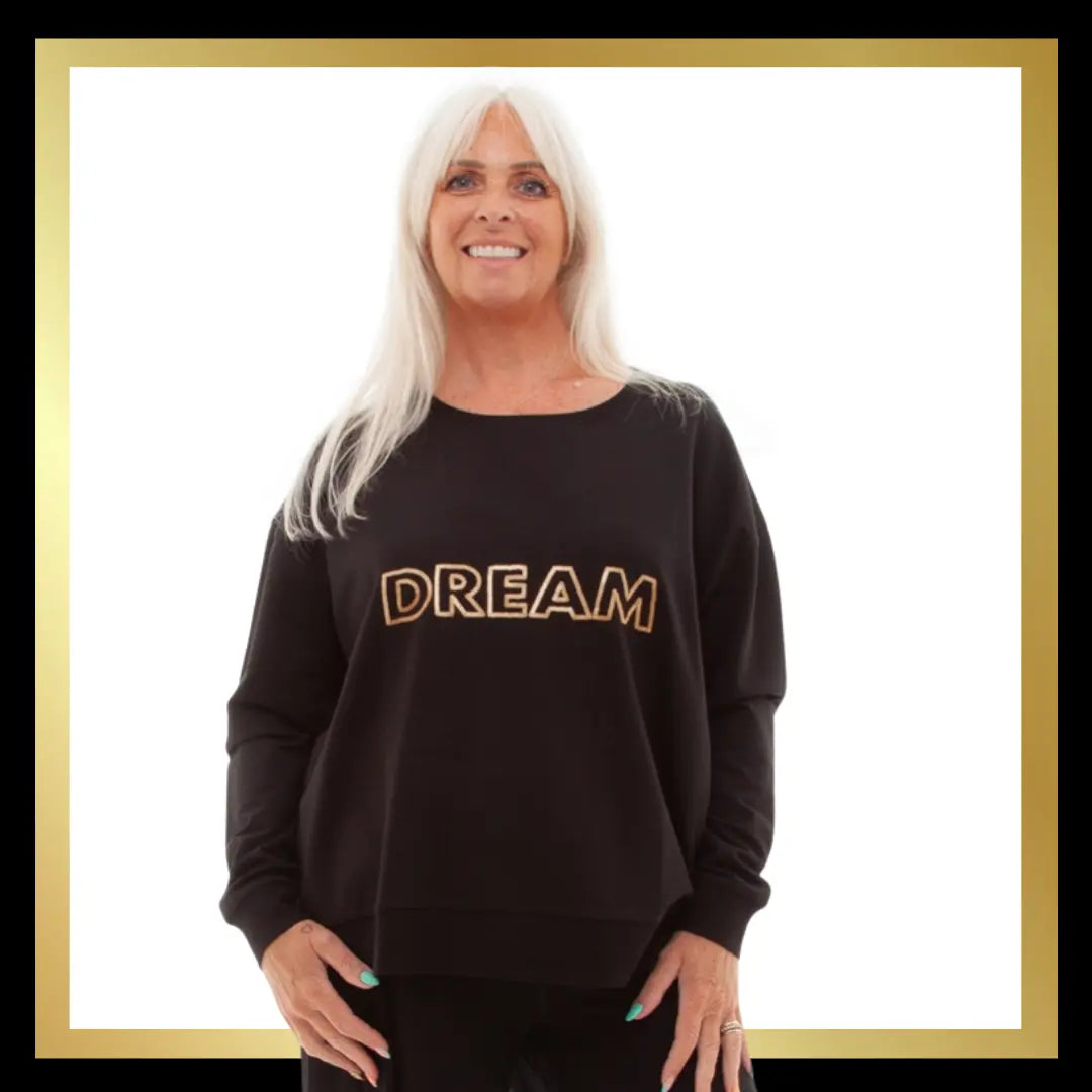 DREAM Sequin Zip Sided Sweatshirt The Style Closet