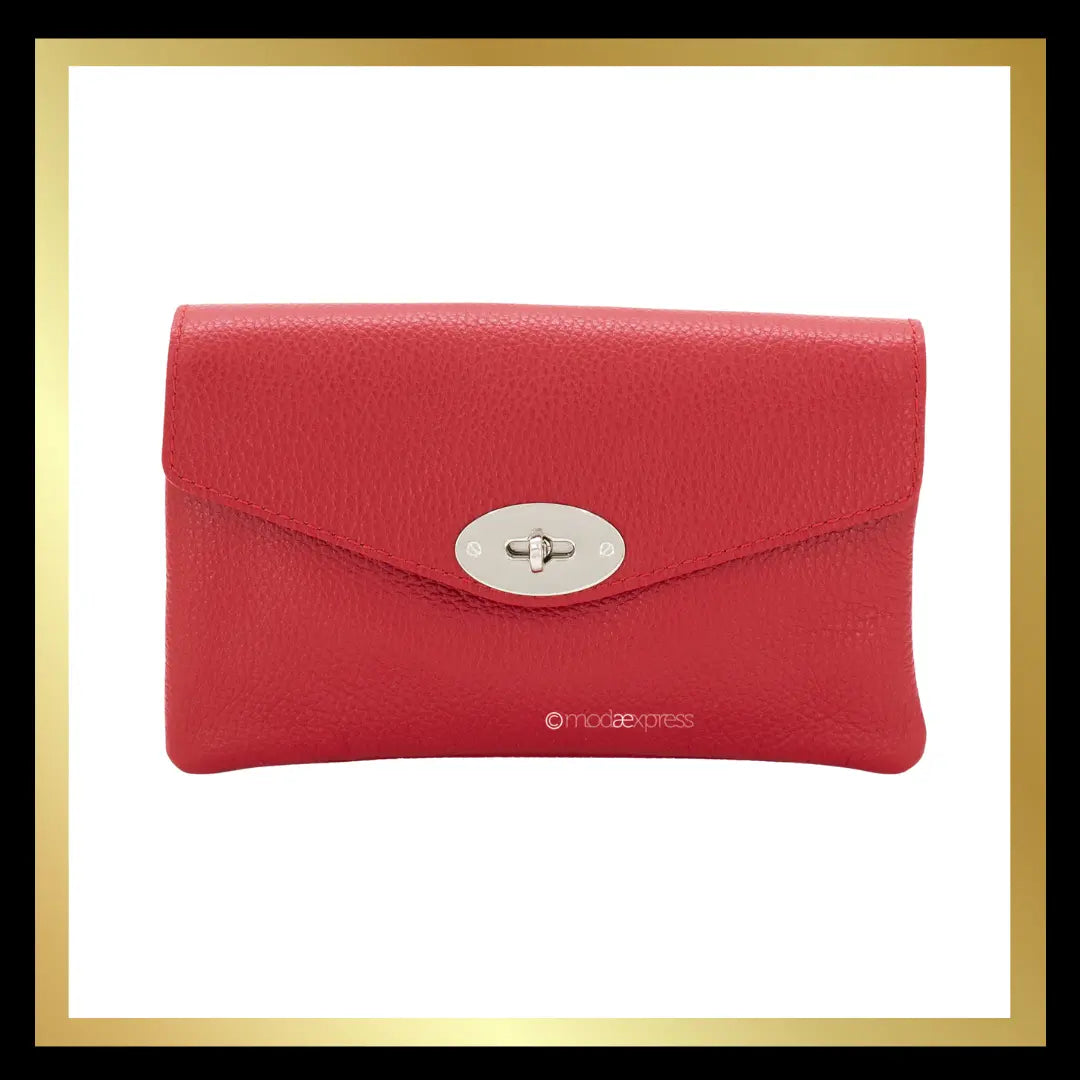 Double Compartment Leather Bag with Crossbody Silver Chain The Style Closet