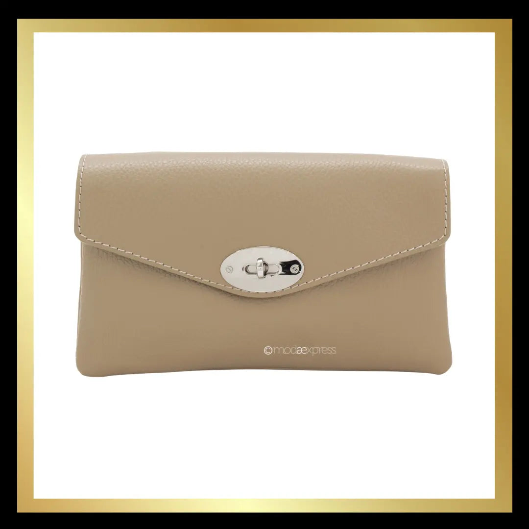 Double Compartment Leather Bag with Crossbody Silver Chain The Style Closet