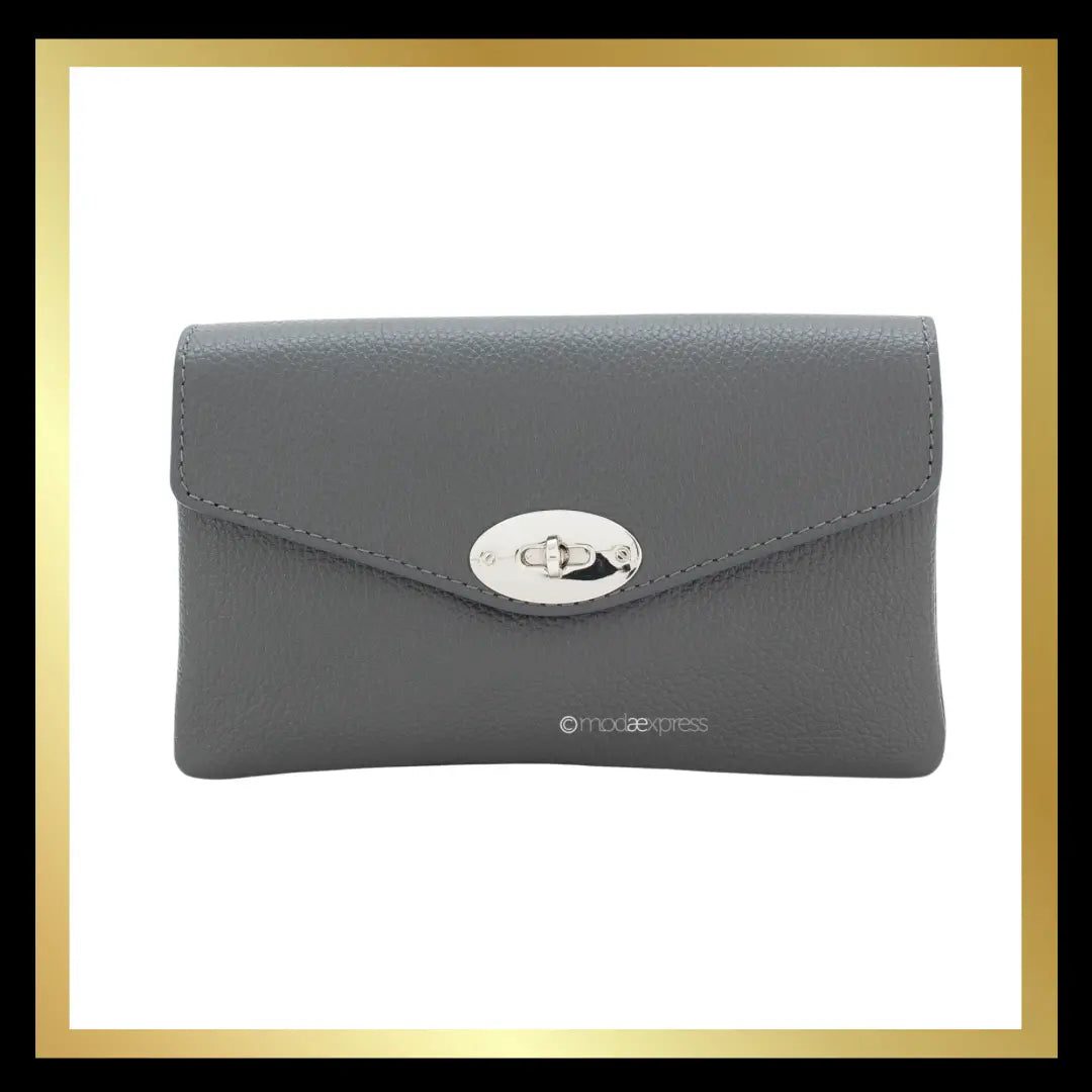 Double Compartment Leather Bag with Crossbody Silver Chain The Style Closet